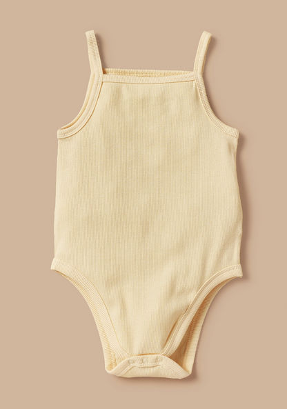 Juniors Textured Sleeveless Bodysuit with Snap Button Closure - Set of 3-Bodysuits-image-2
