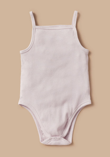 Juniors Textured Sleeveless Bodysuit with Snap Button Closure - Set of 3-Bodysuits-image-3
