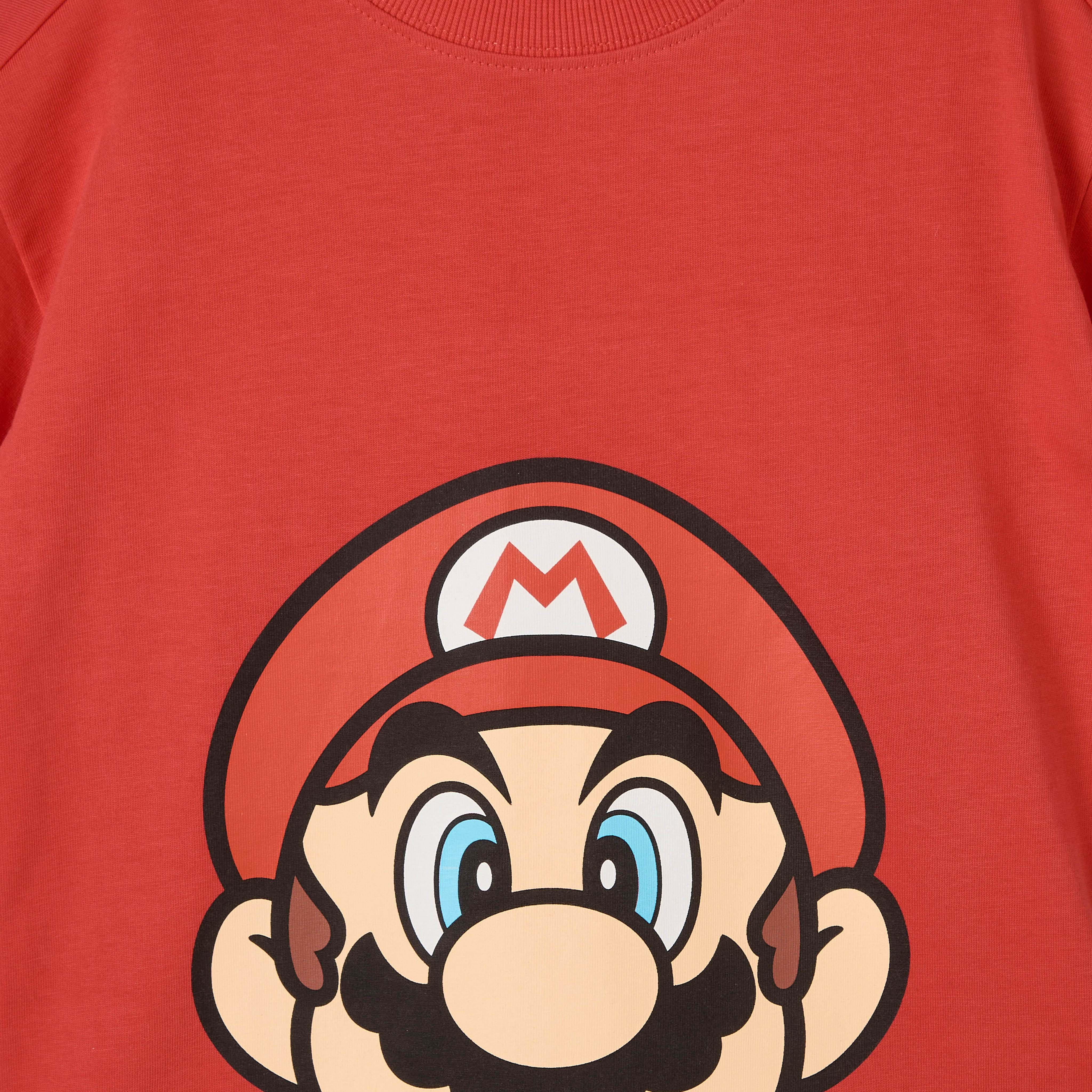 تيشيرت بياقة ضيقة وأكمام قصيرة وطبعات سوبر ماريو من نينتيندو-boys-clothing-tshirtsandpolos-image-4