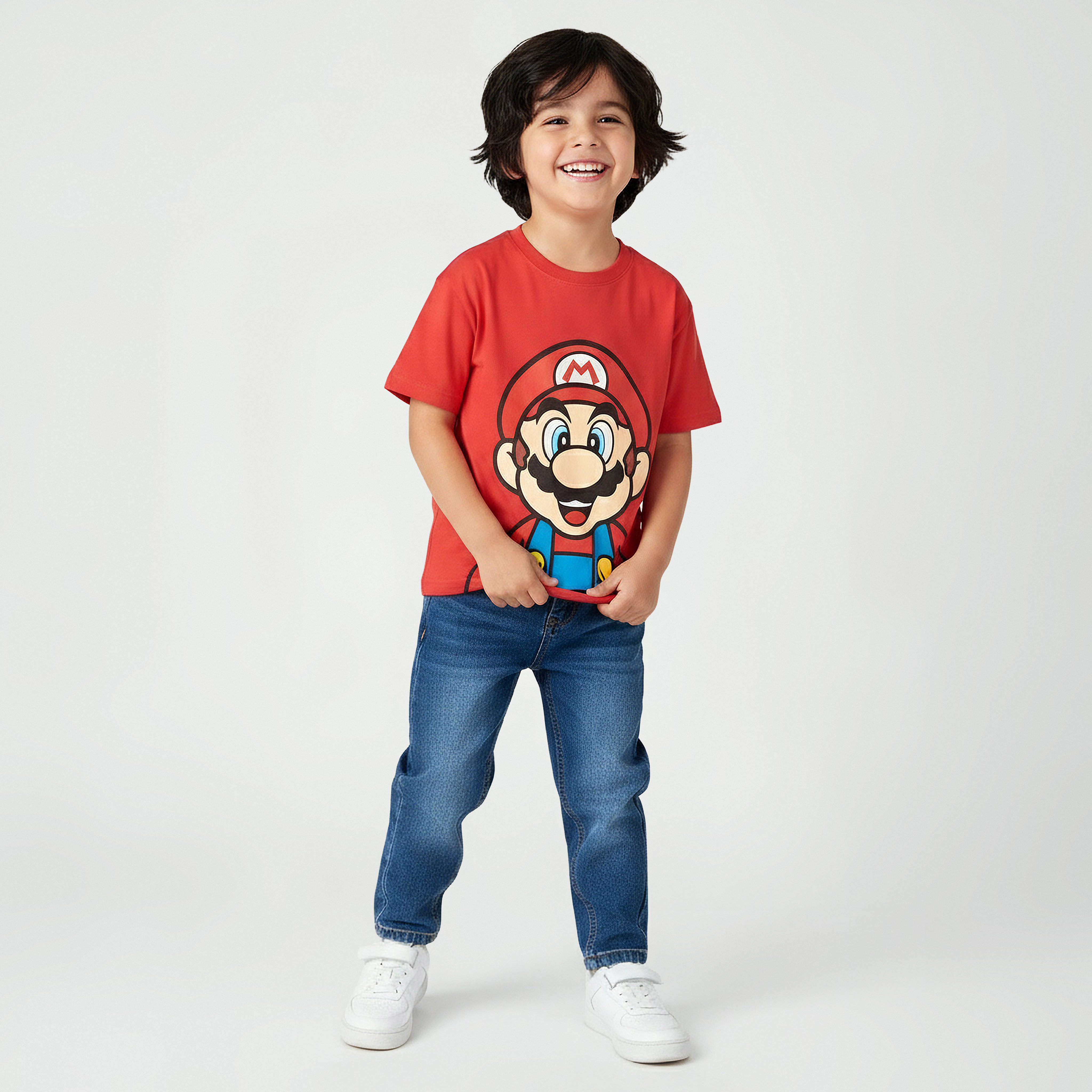 تيشيرت بياقة ضيقة وأكمام قصيرة وطبعات سوبر ماريو من نينتيندو-boys-clothing-tshirtsandpolos-image-5