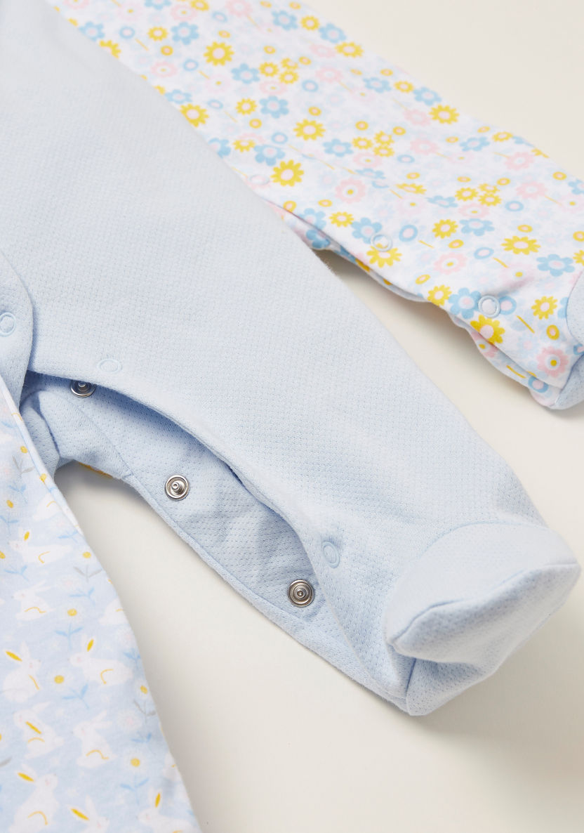 Juniors Printed Sleepsuit with Long Sleeves - Set of 3-Sleepsuits-image-6
