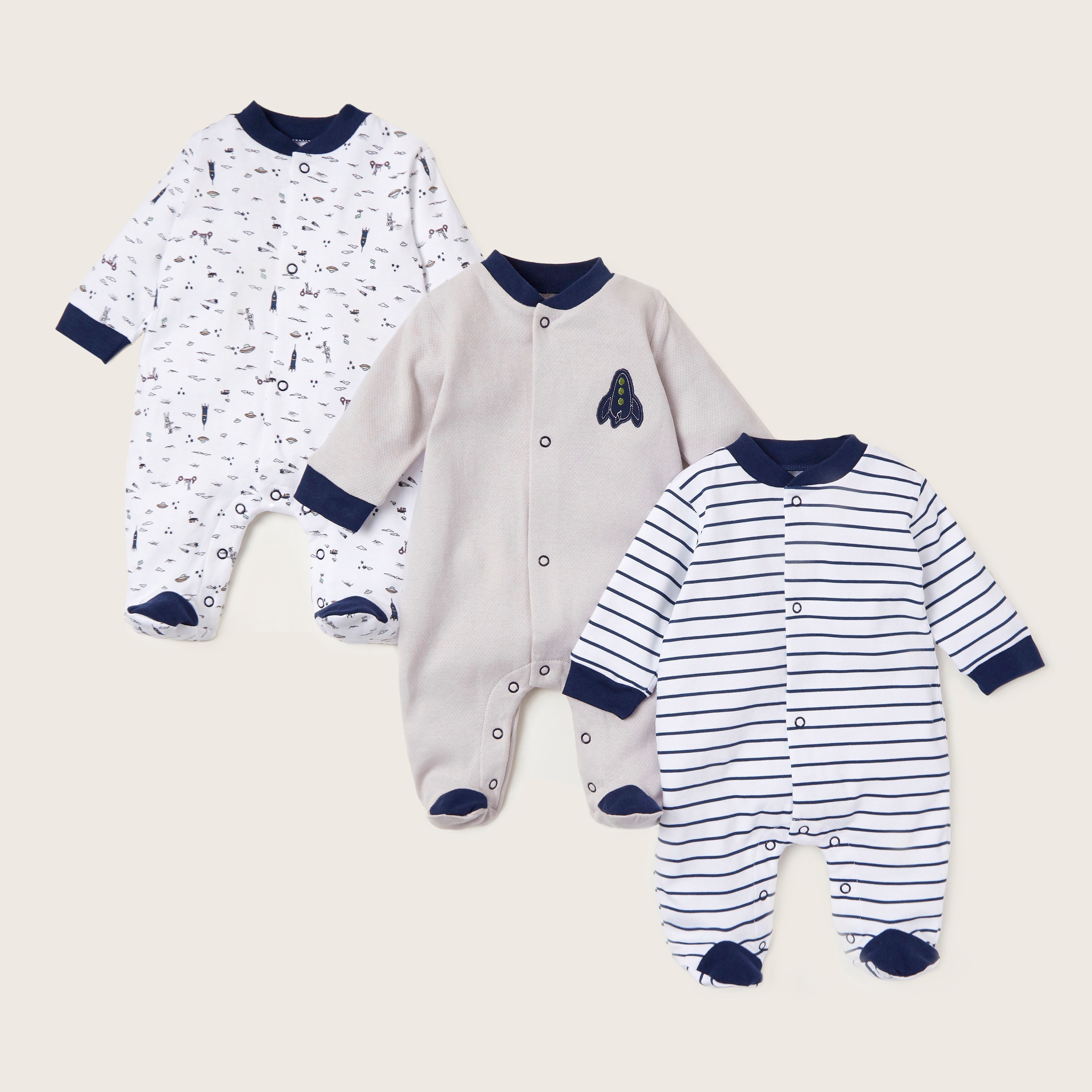 Baby boy 2024 sleepsuits multipack