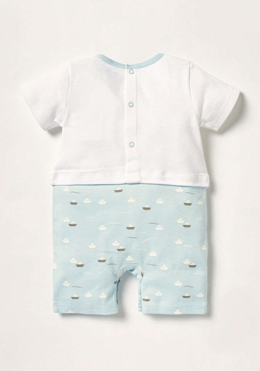 Juniors Printed Romper with Short Sleeves-Rompers, Dungarees & Jumpsuits-image-2