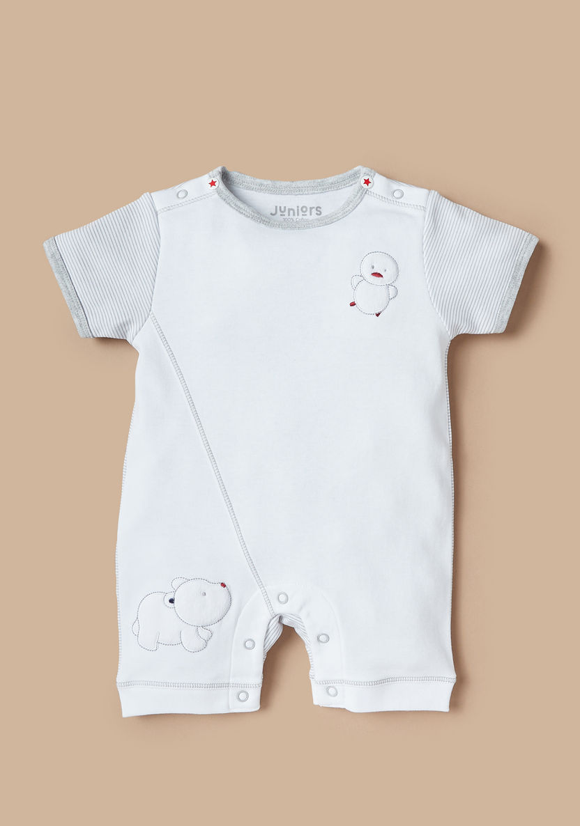Juniors Applique Detail Romper with Button Closure-Rompers%2C Dungarees and Jumpsuits-image-0