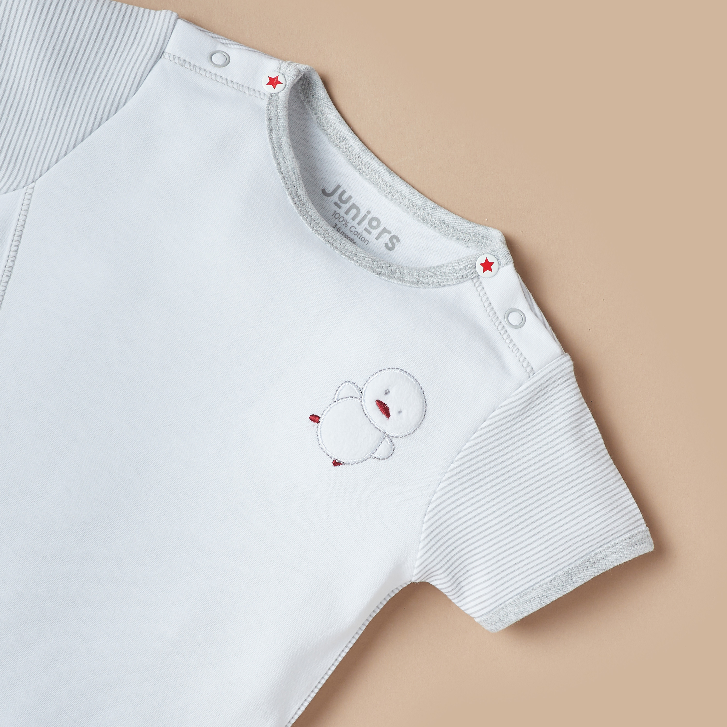 Juniors Applique Detail Romper with Button Closure-baby-boys-clothing-winterwear-rompers-image-2
