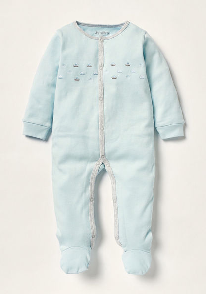 Juniors Embroidered Sleepsuit with Long Sleeves