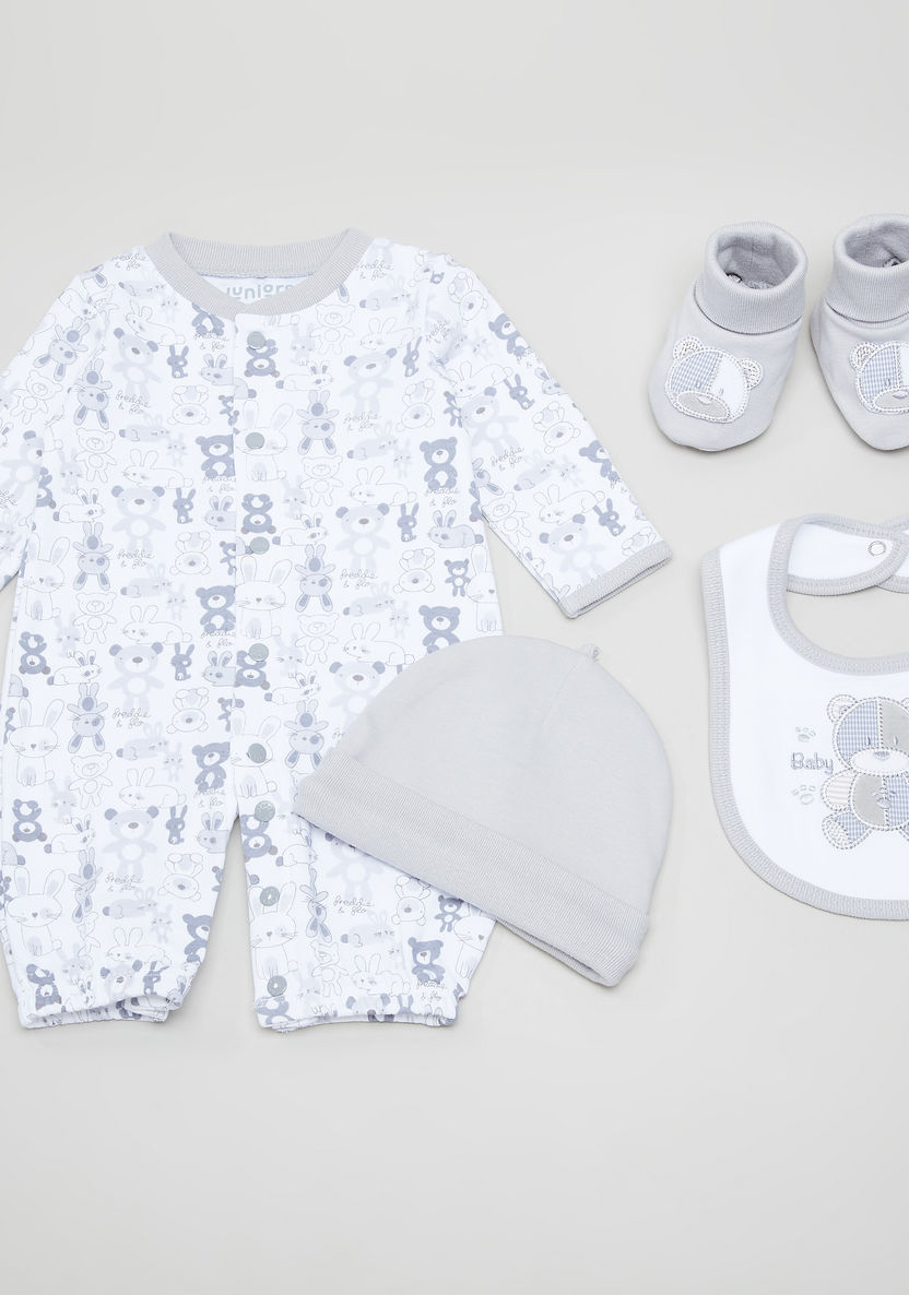 Juniors Bear Printed 4-Piece Cotton Value Pack-Clothes Sets-image-0