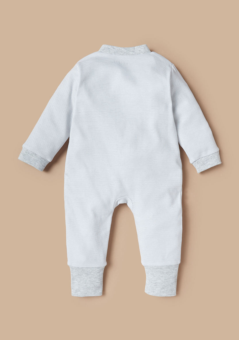 Juniors Striped Sleepsuit with Long Sleeves-Sleepsuits-image-3