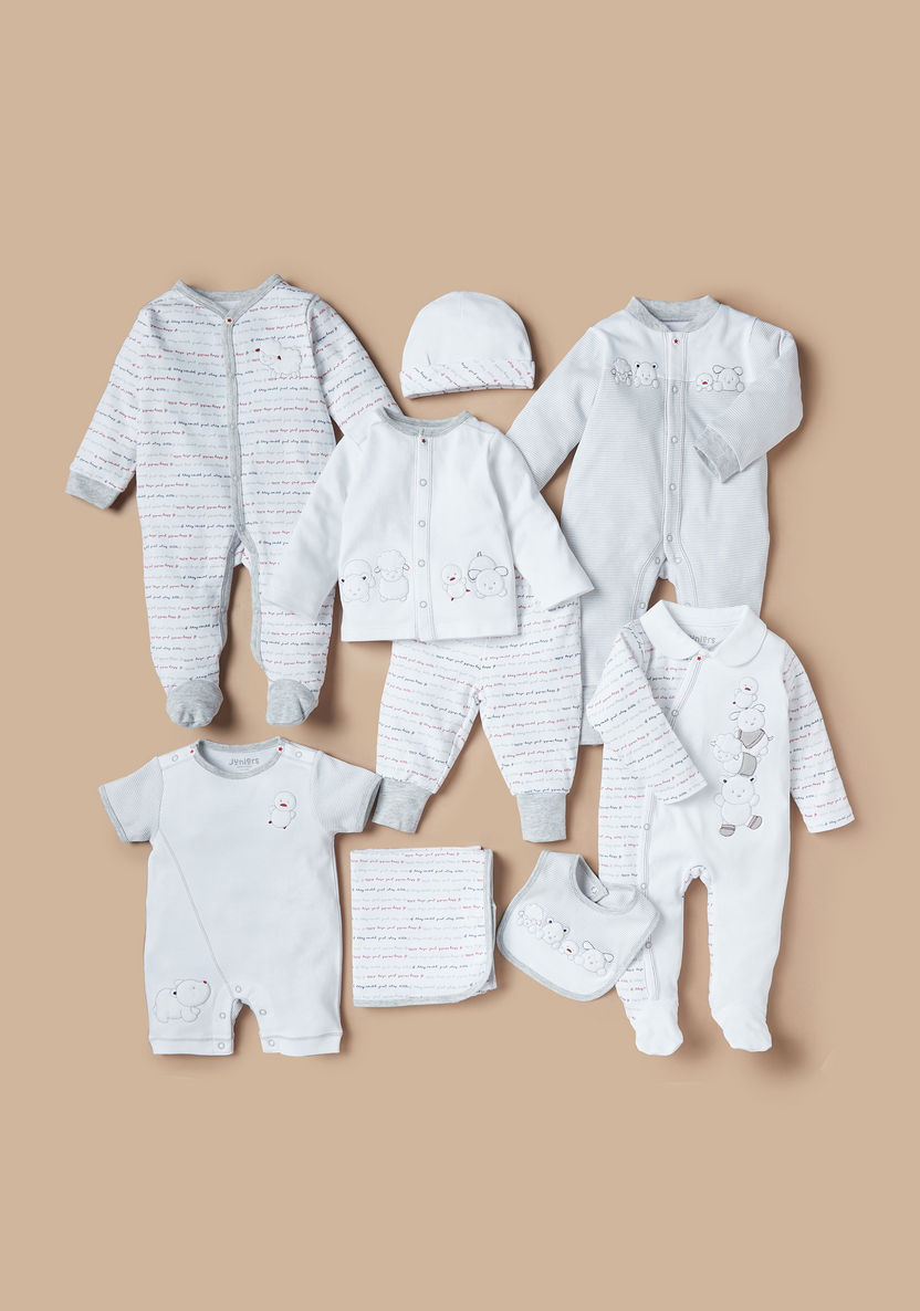 Juniors Applique Detail Shirt and Printed Pyjama Set-Pyjama Sets-image-4