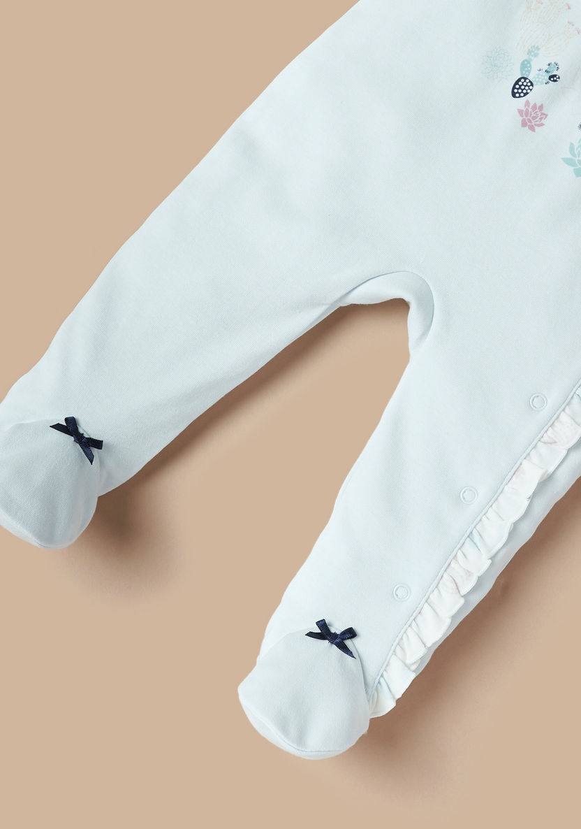 Juniors Bird Print Closed Feet Sleepsuit with Long Sleeves-Sleepsuits-image-3