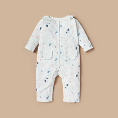 Juniors All-Over Print Sleepsuit with Long Sleeves