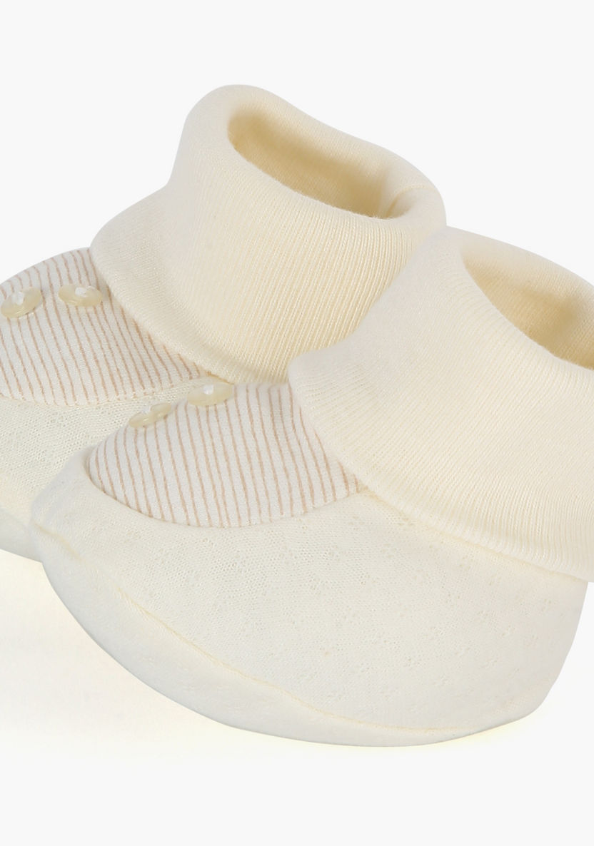 Juniors Striped  Booties with Pearl Detail-Booties-image-1
