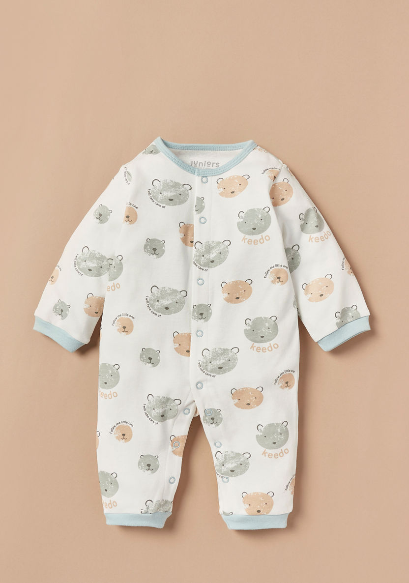 Juniors Bear Detail Sleepsuit with Bib and Blanket-Clothes Sets-image-1
