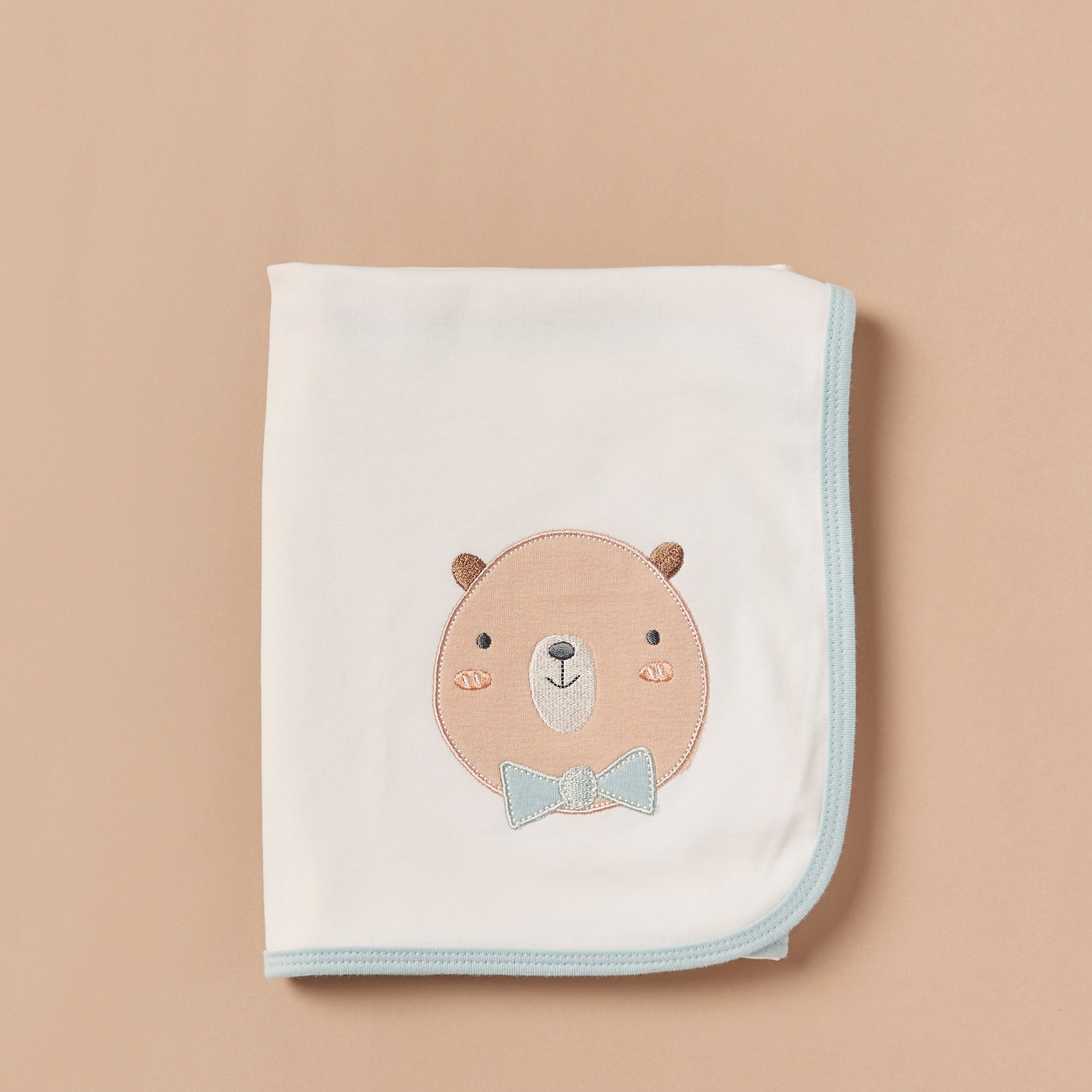 Juniors Bear Detail Sleepsuit with Bib and Blanket-baby-boys-clothing-setsandcoords-image-3