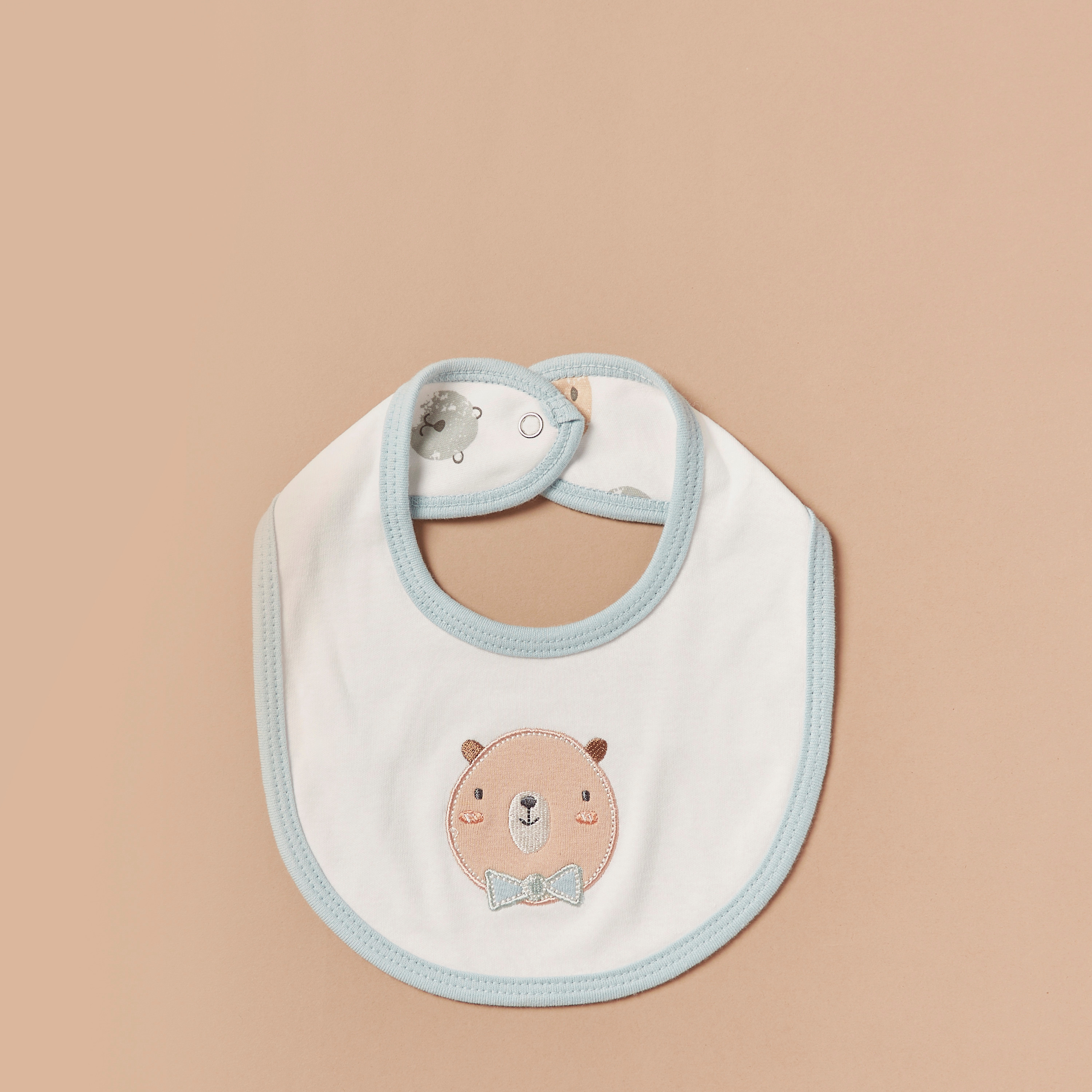 Juniors Bear Detail Sleepsuit with Bib and Blanket-baby-boys-clothing-setsandcoords-image-4
