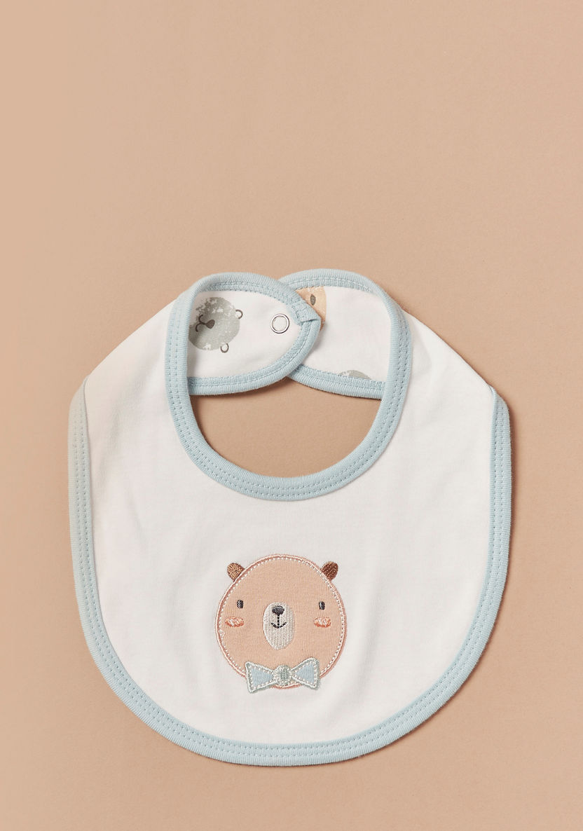 Juniors Bear Detail Sleepsuit with Bib and Blanket-Clothes Sets-image-3