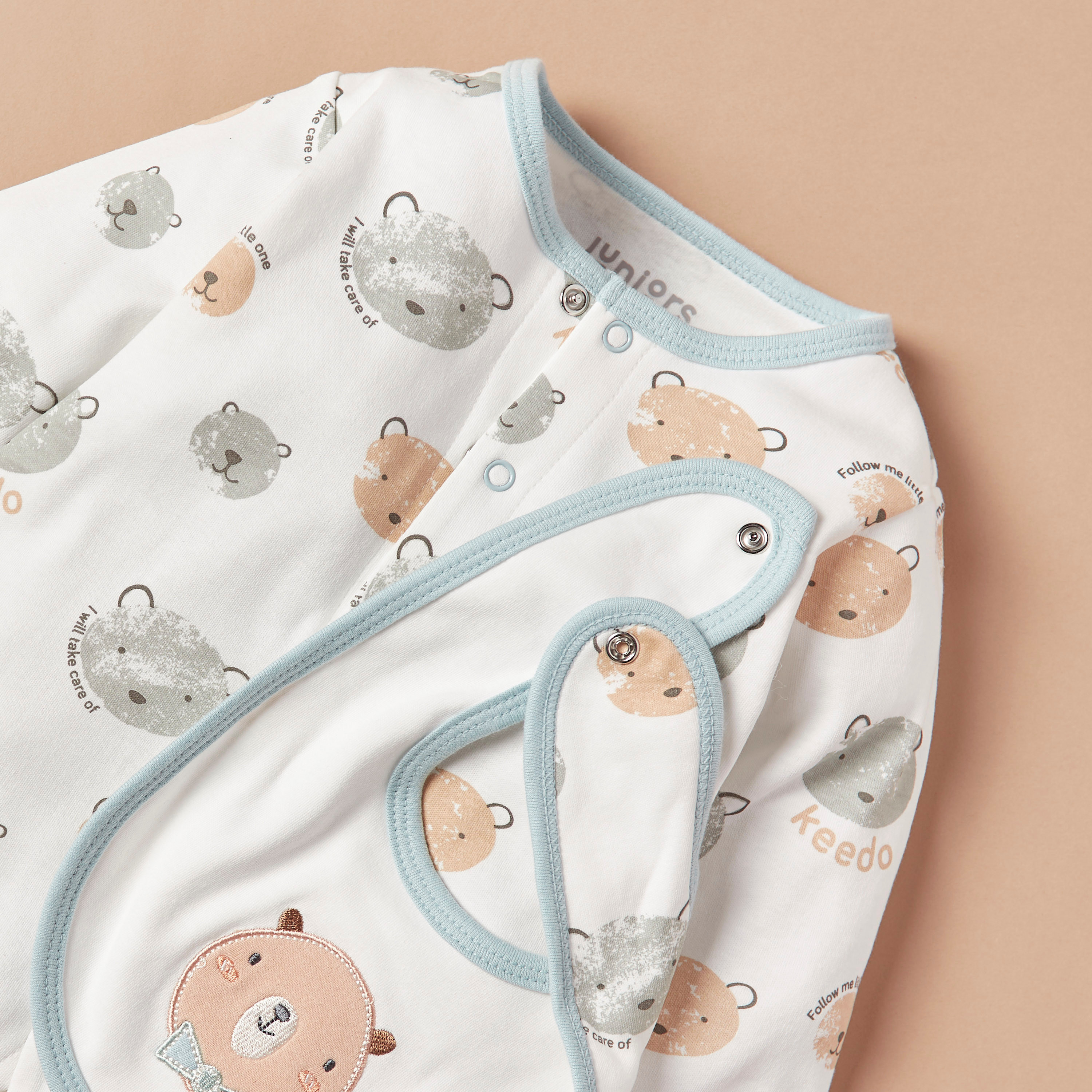 Juniors Bear Detail Sleepsuit with Bib and Blanket-baby-boys-clothing-setsandcoords-image-5