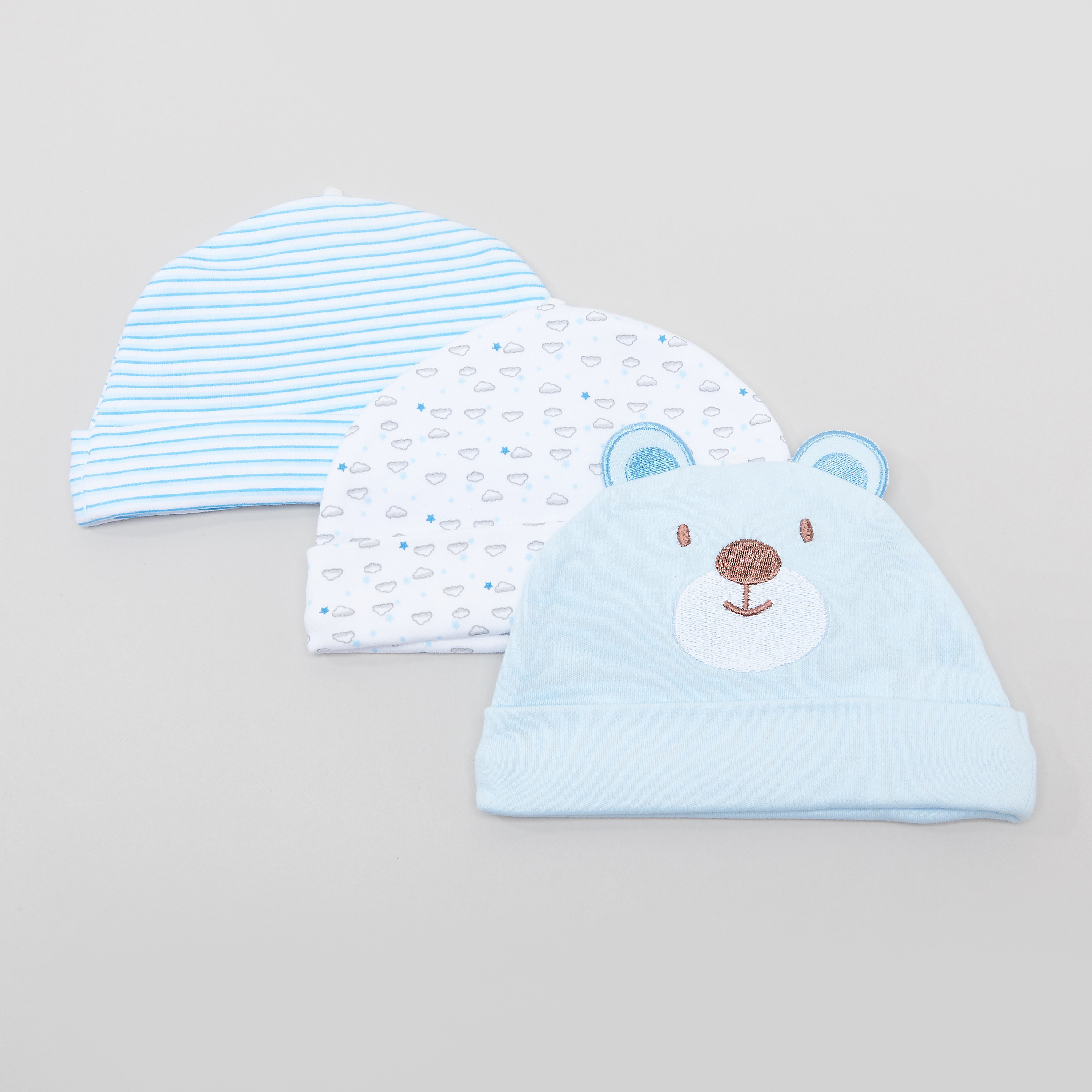 Juniors Rolled-Up Hem Cap - Set of 3-baby-boys-accessories-caps-image-1
