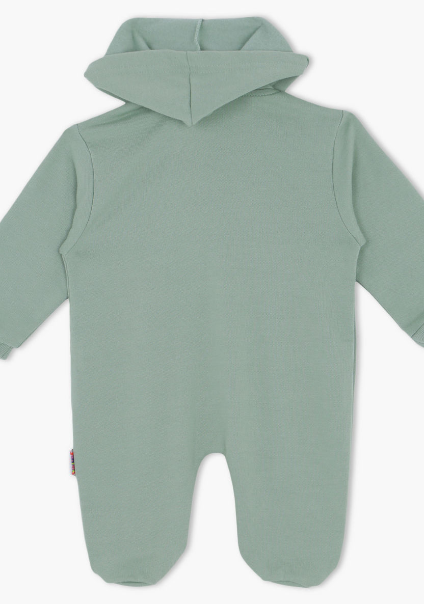 Juniors Solid Closed Feet Sleepsuit with Hood and Button Closure-Sleepsuits-image-1