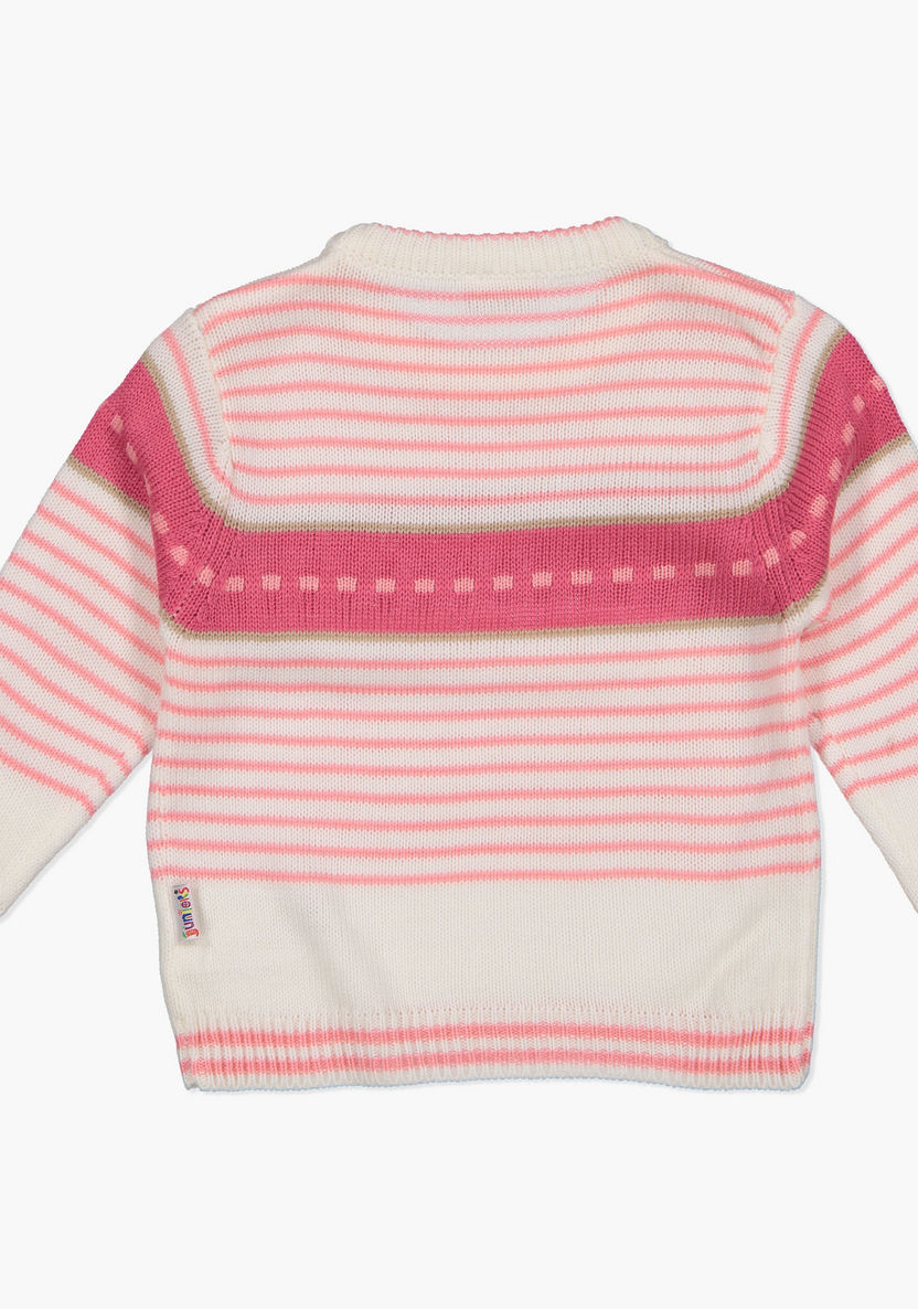Juniors Striped Sweater with Long Sleeves-Sweaters and Cardigans-image-1