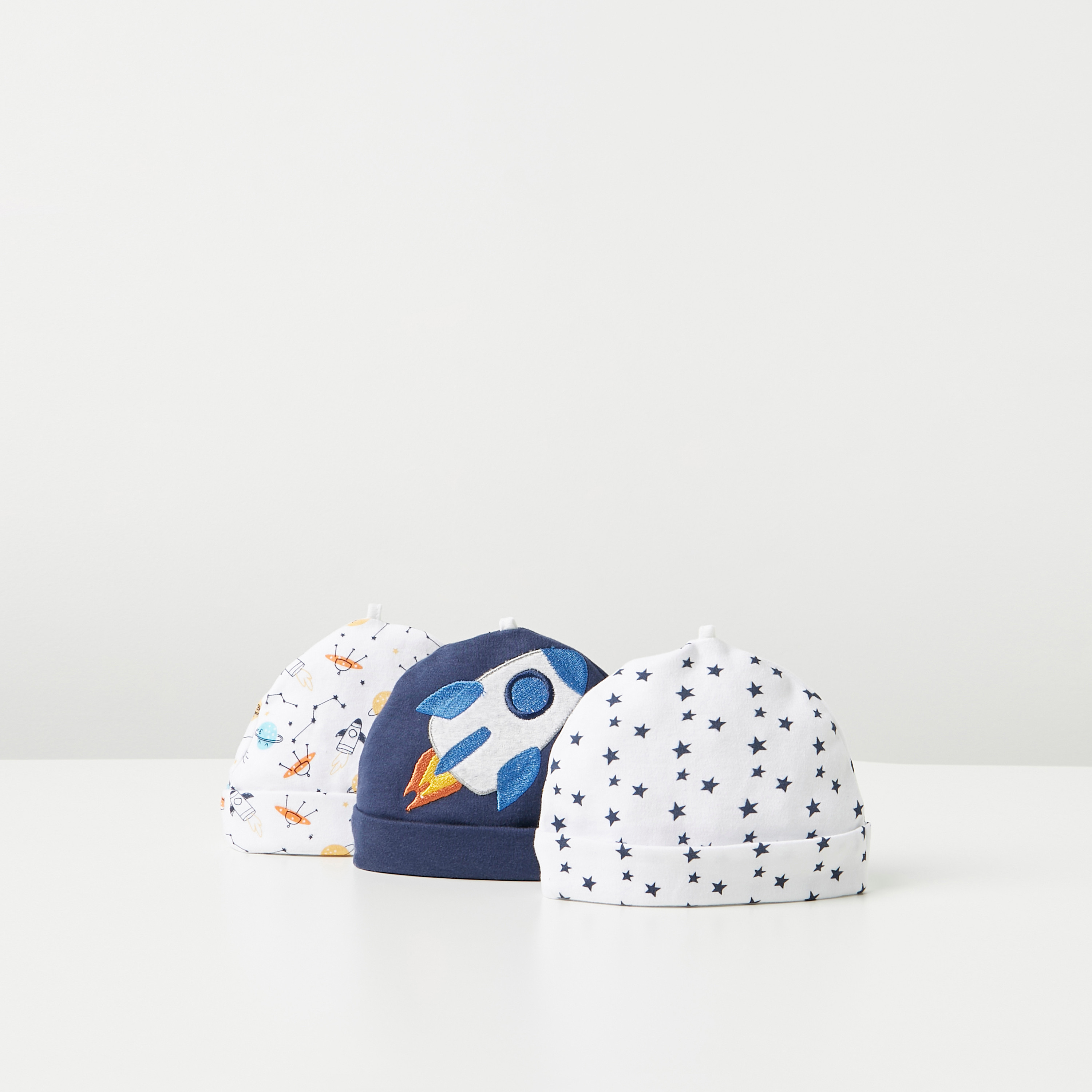 Juniors Assorted Cotton Beanie - Set of 3-baby-boys-accessories-caps-image-1