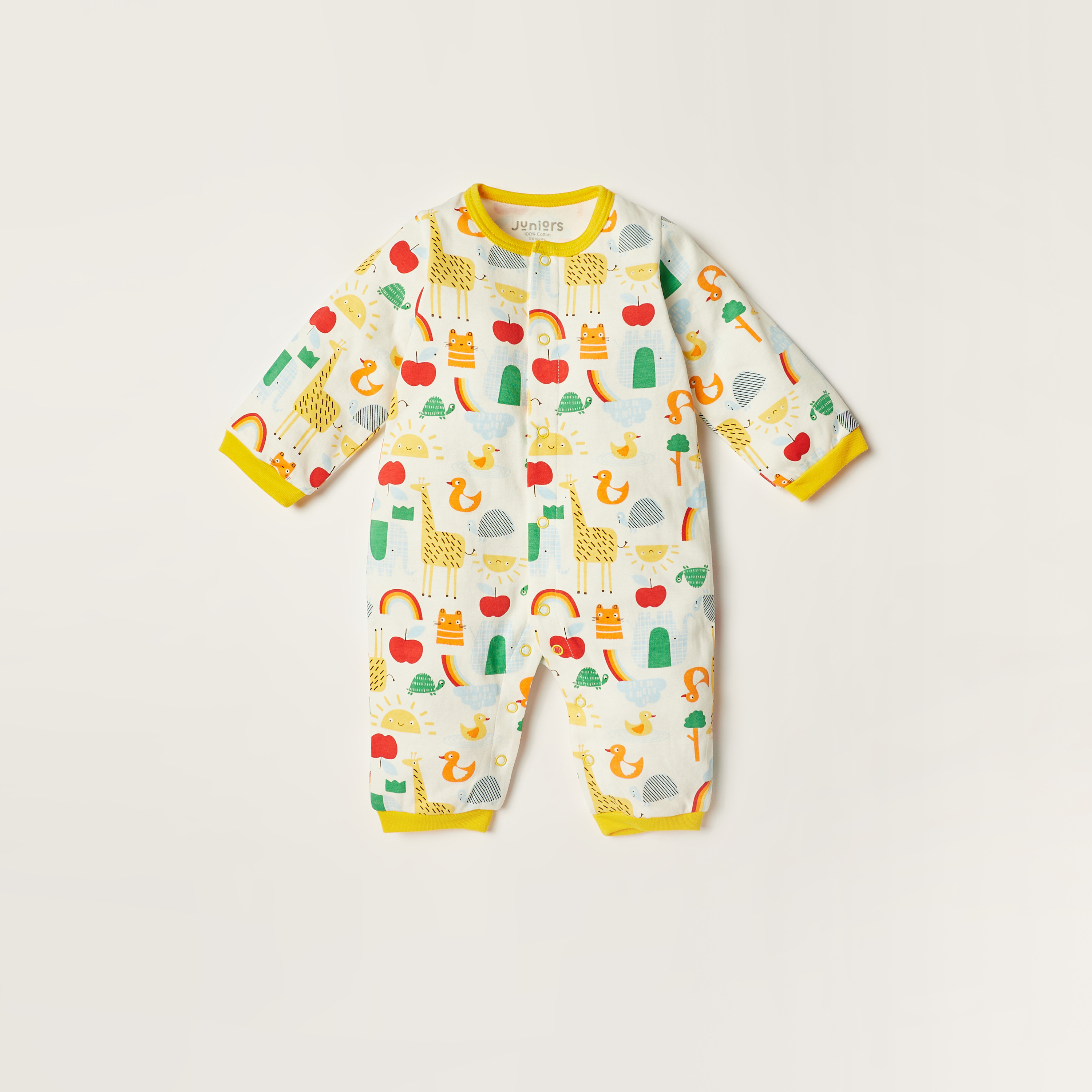 Juniors Printed Long Sleeves Romper with Blanket and Bib-baby-girls-clothing-setsandcoords-image-5