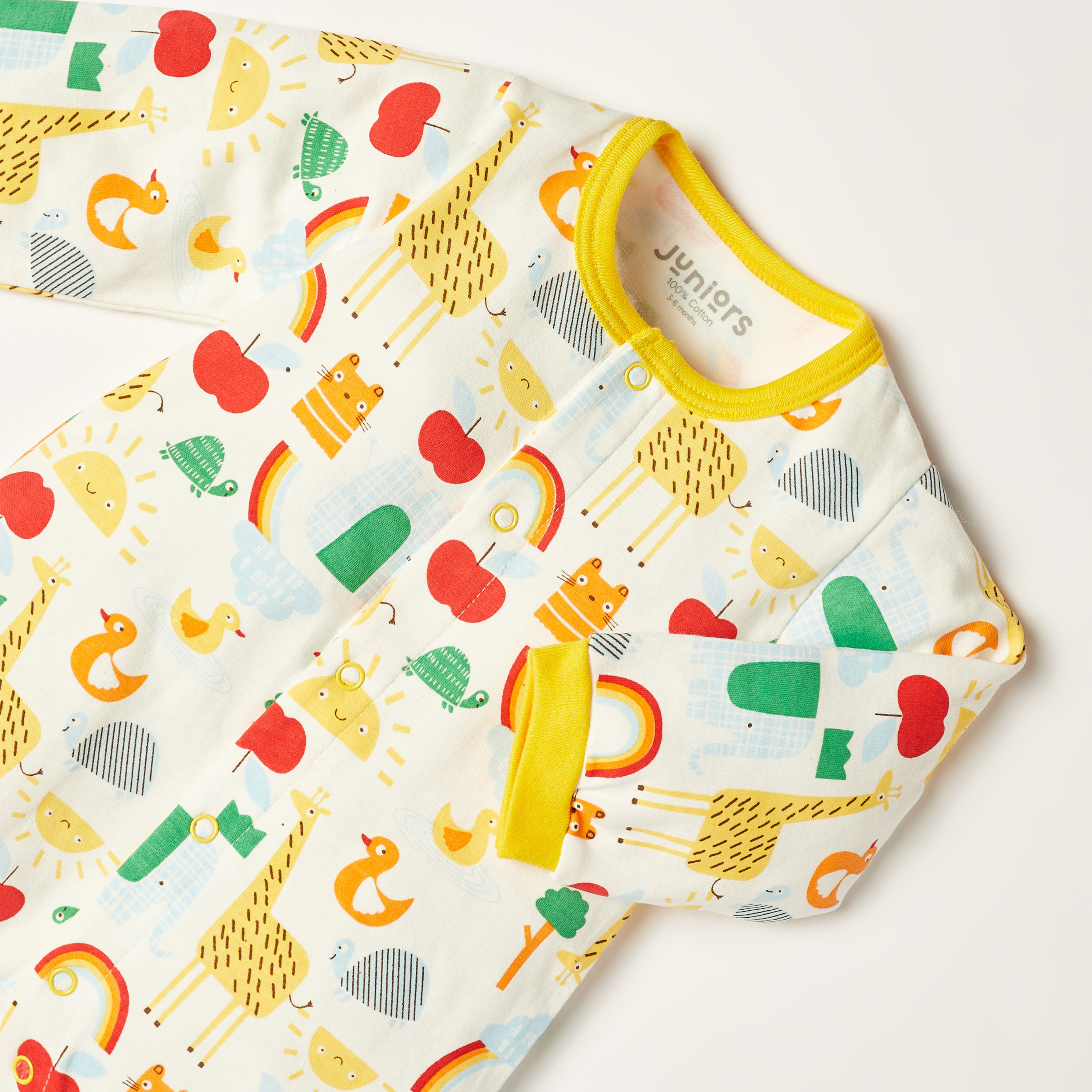 Juniors Printed Long Sleeves Romper with Blanket and Bib-baby-girls-clothing-setsandcoords-image-6