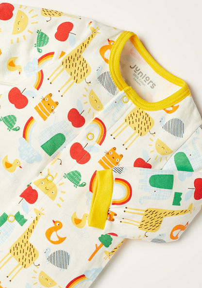 Juniors Printed Long Sleeves Romper with Blanket and Bib-Multipacks-image-5