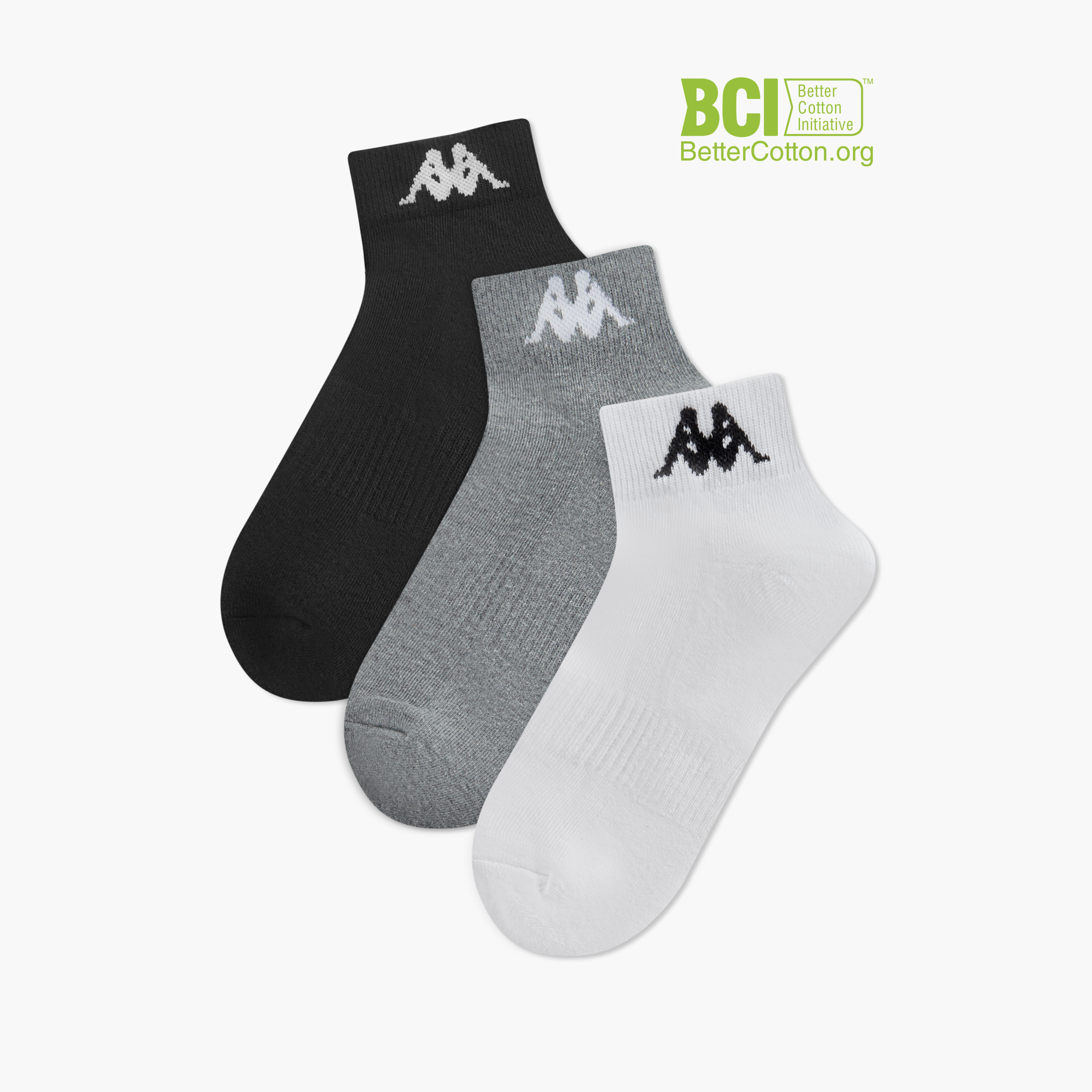 طقم جوارب رياضية موسّدة 3 أزواج بطول الكاحل وطبعات من كابا-men-socks-image-1