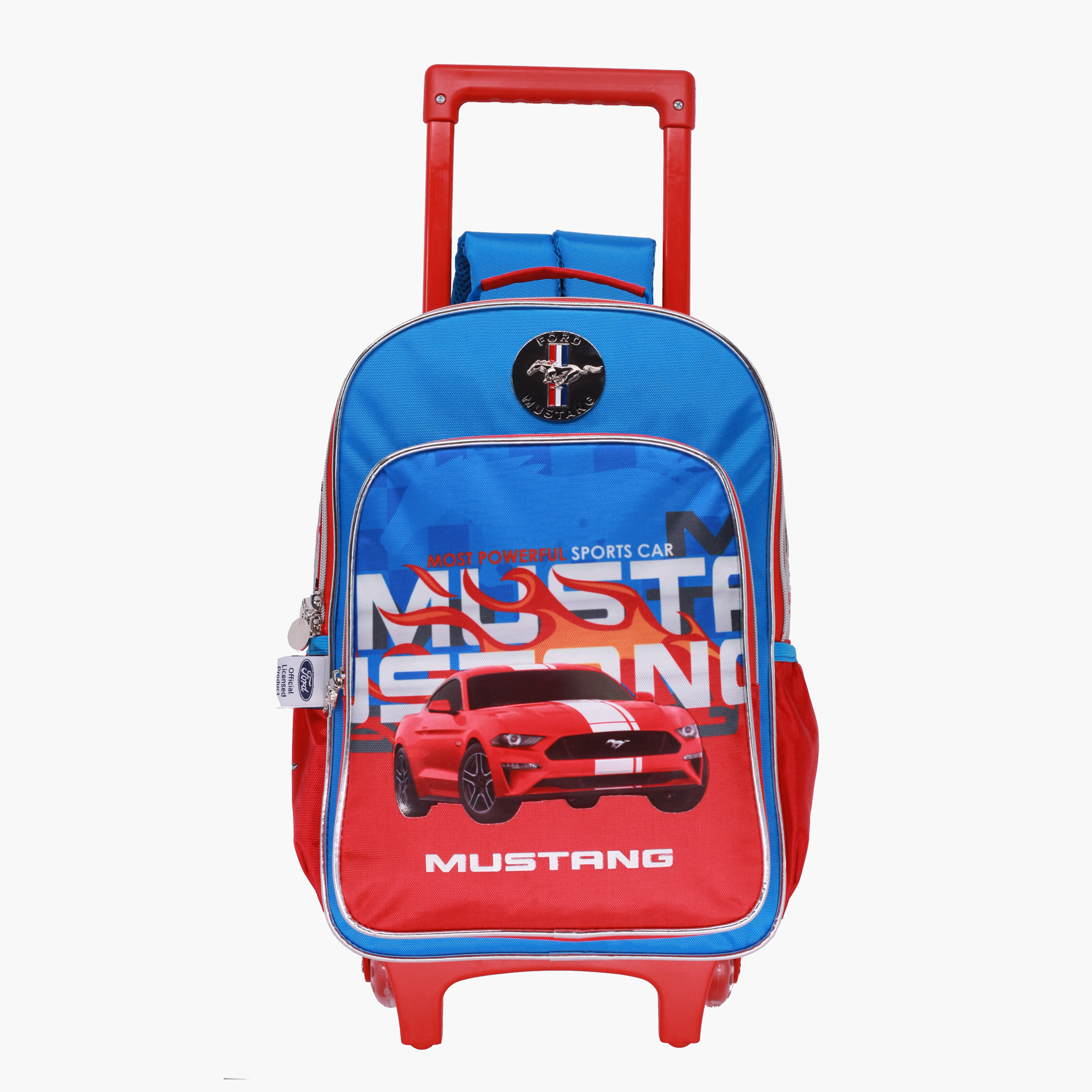 Mustang Printed Trolley Backpack - 14 inches-school-bagsandbackpacks-trolleybags-image-1