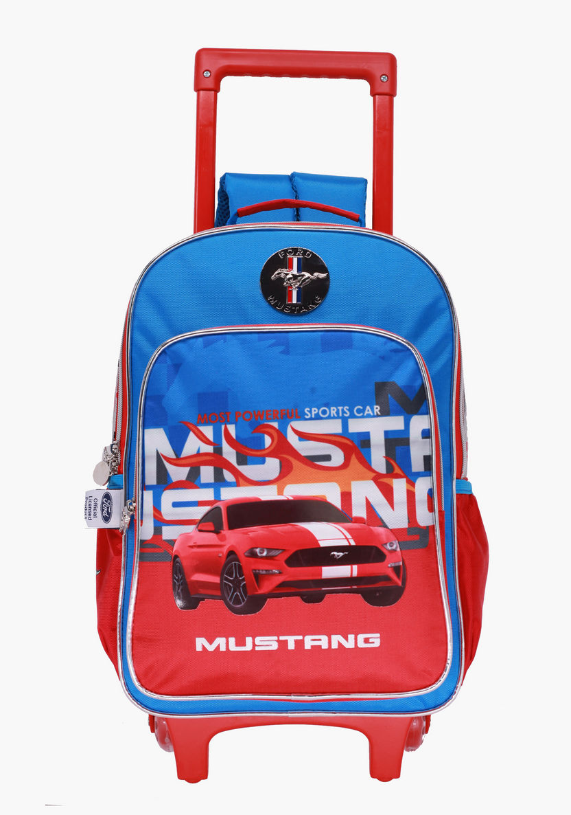 Mustang Printed Trolley Backpack - 14 inches-Trolleys-image-0
