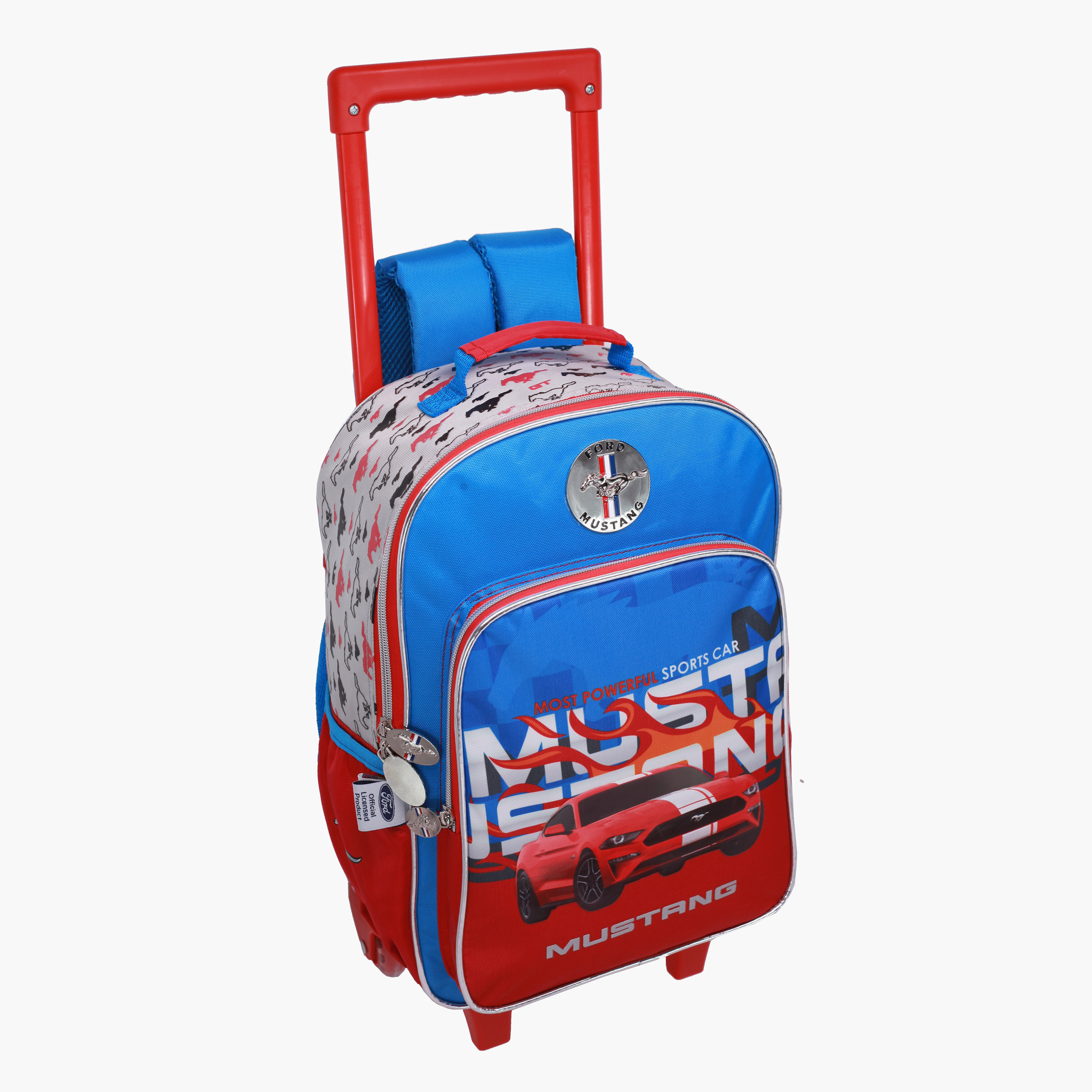 Mustang Printed Trolley Backpack - 14 inches-school-bagsandbackpacks-trolleybags-image-2