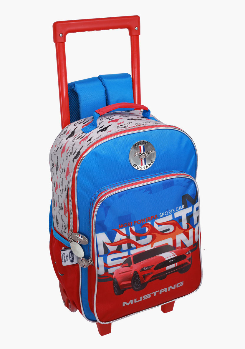 Mustang Printed Trolley Backpack - 14 inches-Trolleys-image-1
