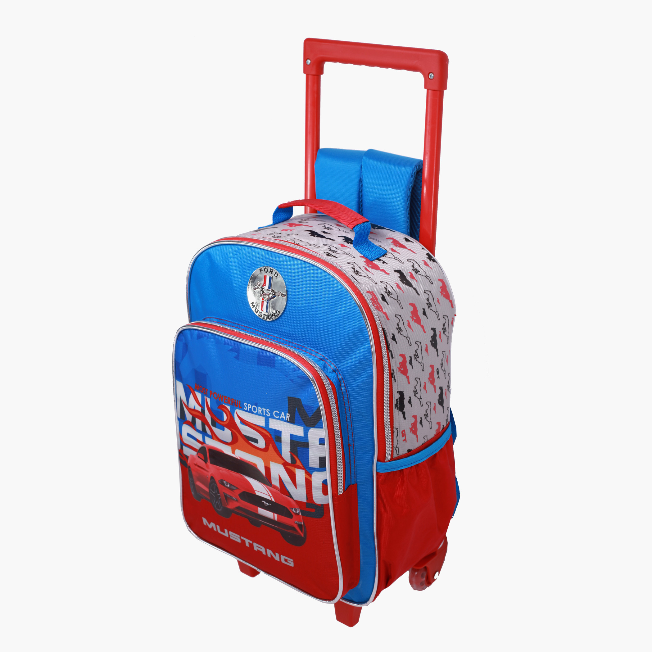 Mustang Printed Trolley Backpack - 14 inches-school-bagsandbackpacks-trolleybags-image-3