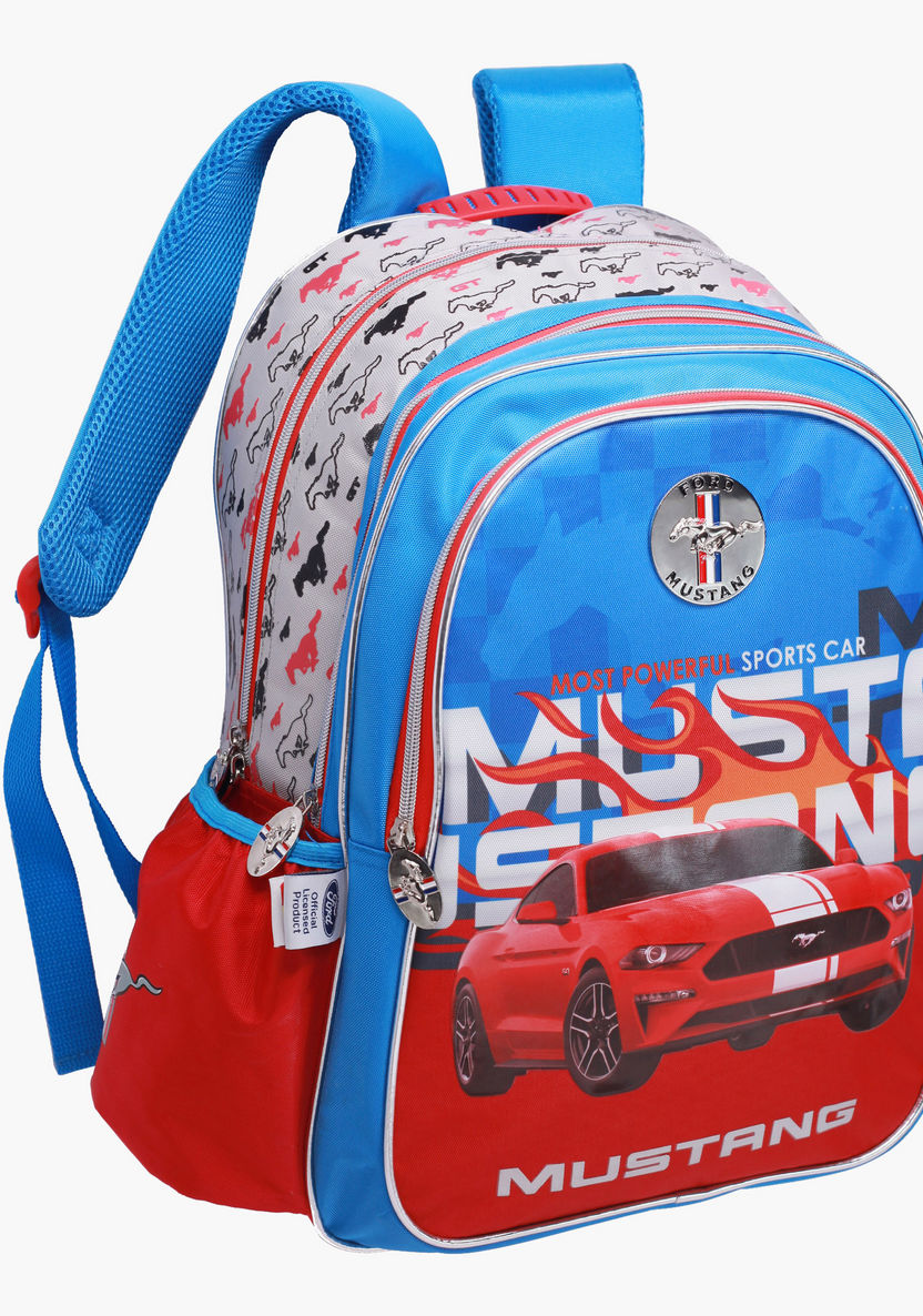 Mustang Printed Backpack - 18 inches-Backpacks-image-1