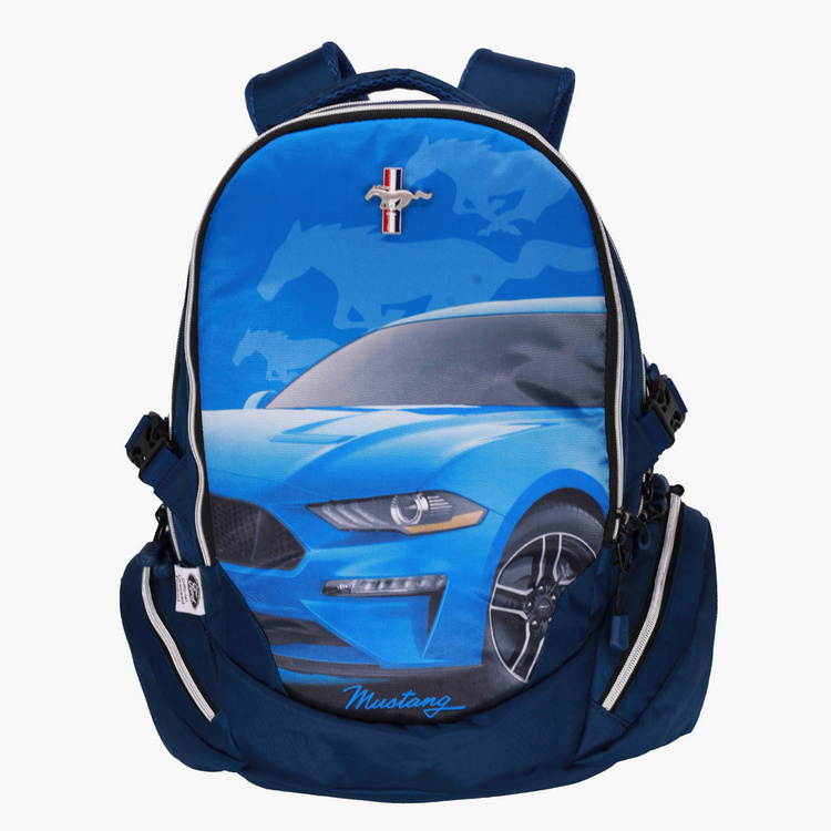 Mustang Printed Backpack - 18 inches