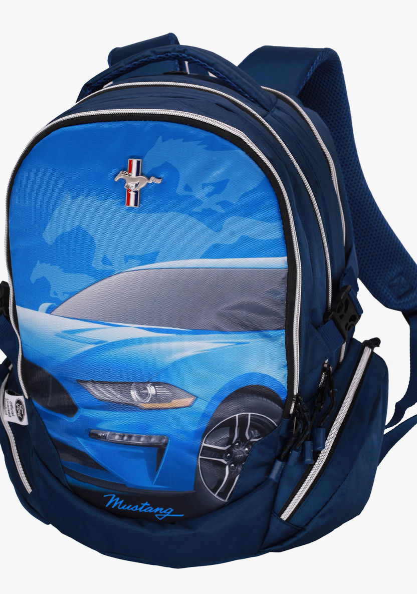 Mustang Printed Backpack - 18 inches-Backpacks-image-1