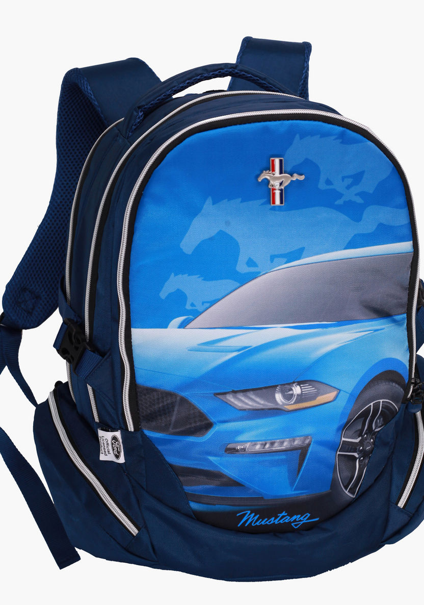 Mustang Printed Backpack - 18 inches-Backpacks-image-2