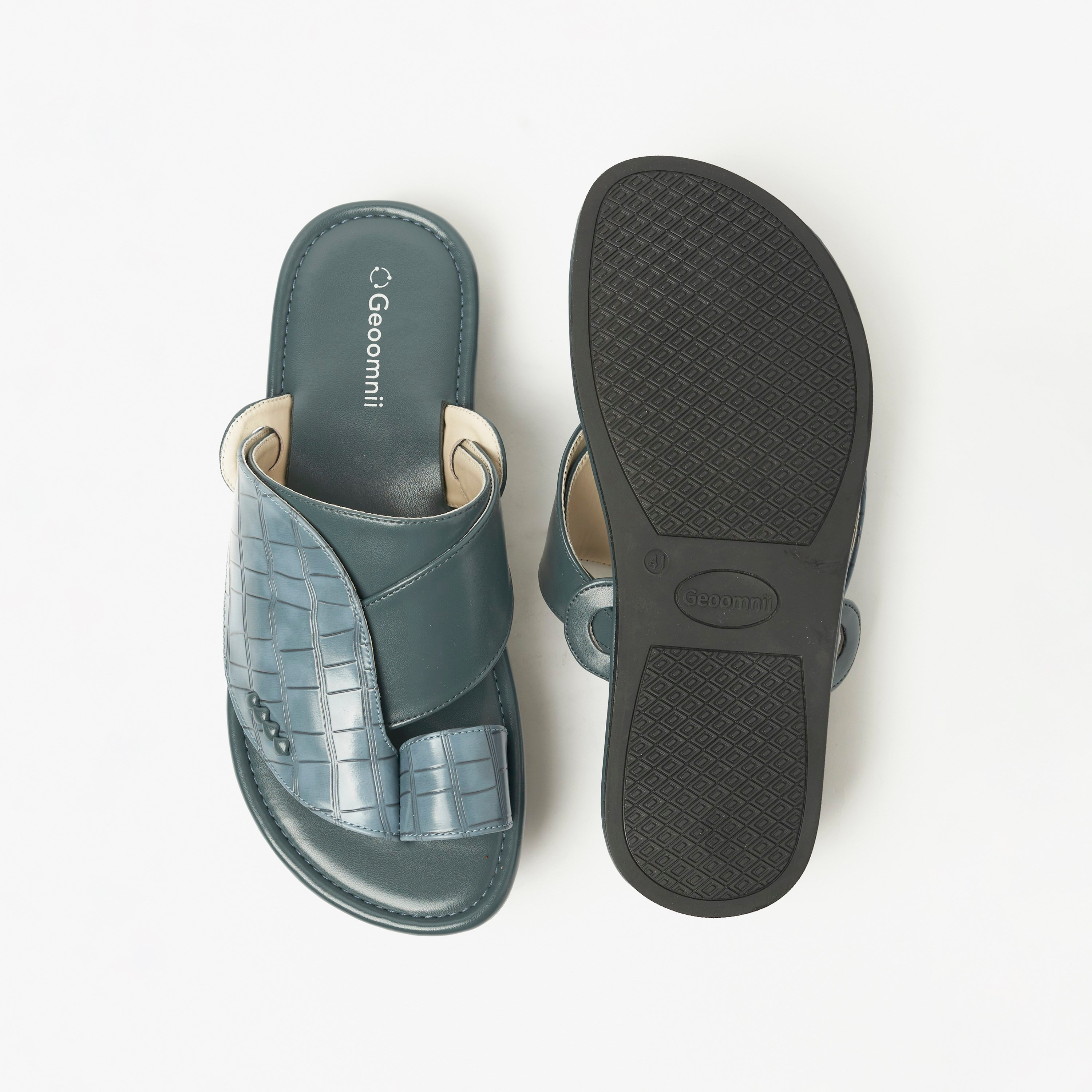 Geoomnii Men's Croc Textured One Toe Arabic Sandals | MSV-103-men-shoes-sandals-image-5