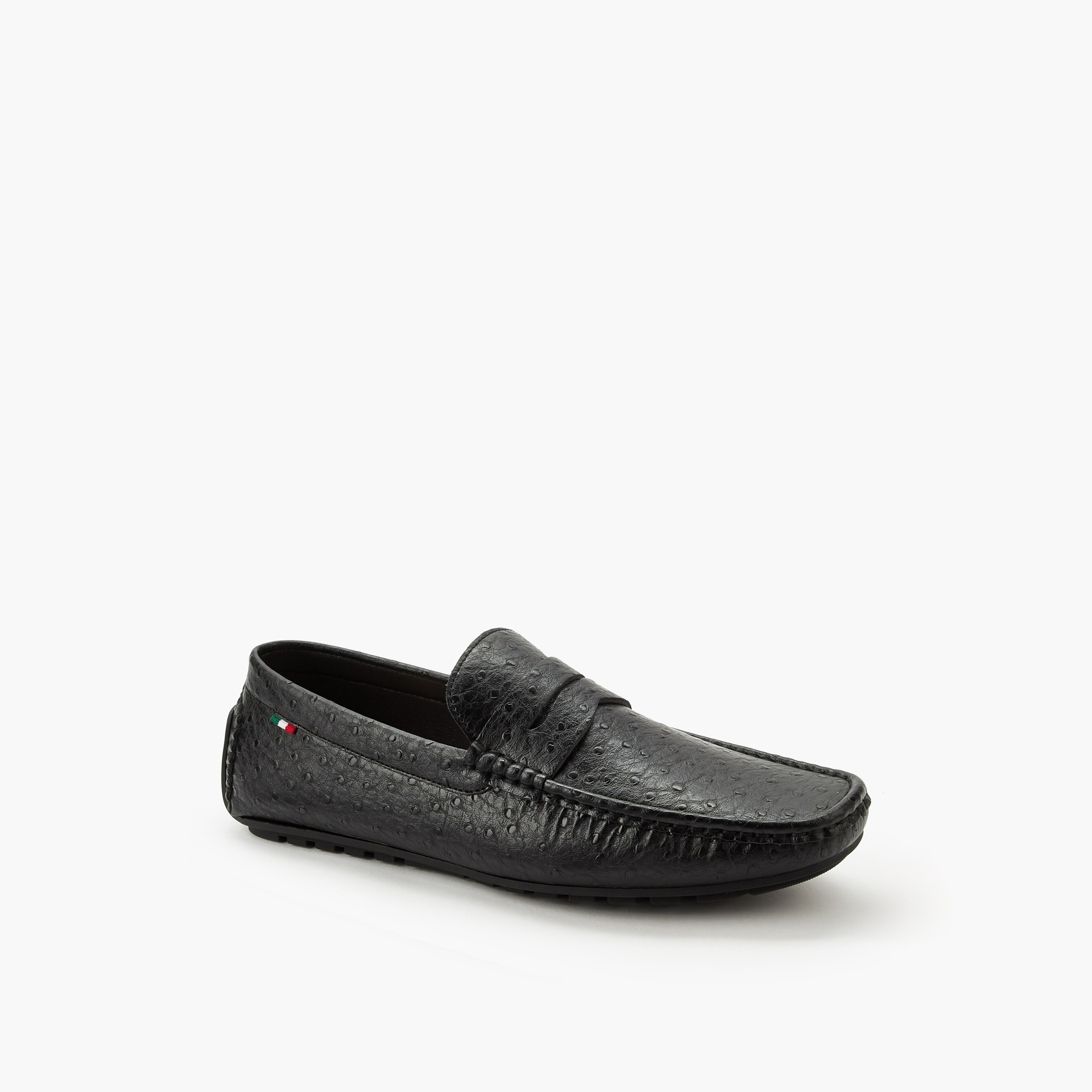 Renzo Ruganni Men Textured Slip-On Moccasins-men-shoes-loafersandmoccasins-image-2