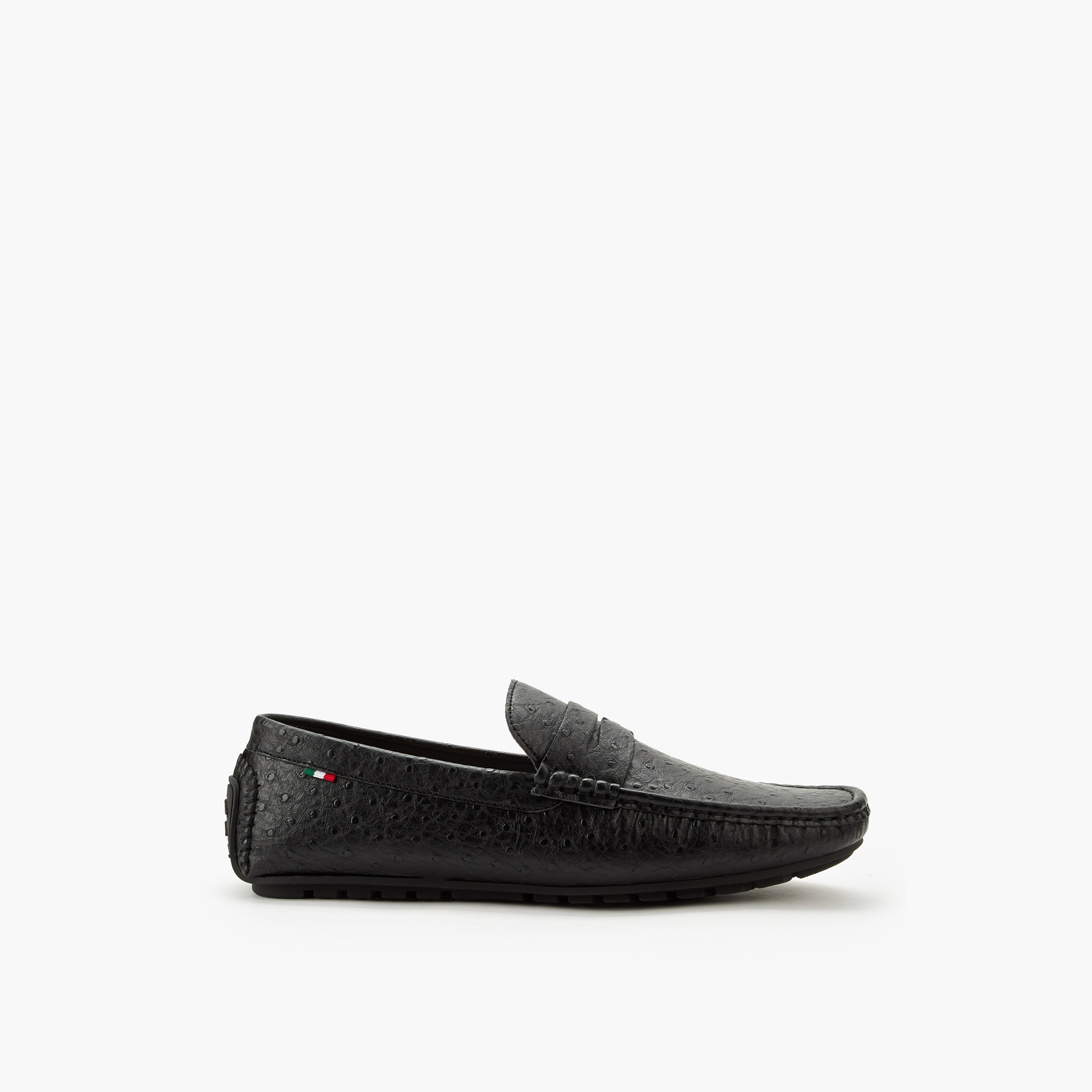 Renzo Ruganni Men Textured Slip-On Moccasins-men-shoes-loafersandmoccasins-image-3