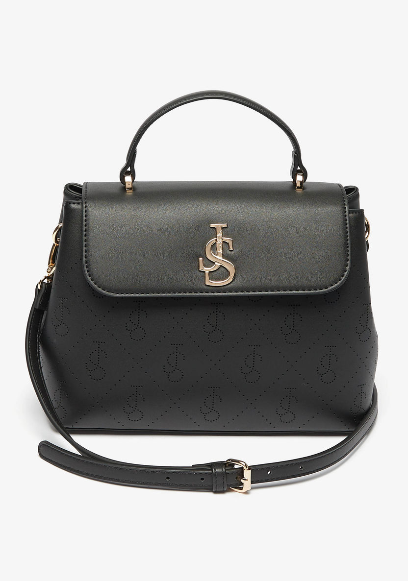 Jane Shilton Perforated Satchel Bag with Detachable Strap and Handle-Women%27s Handbags-image-1
