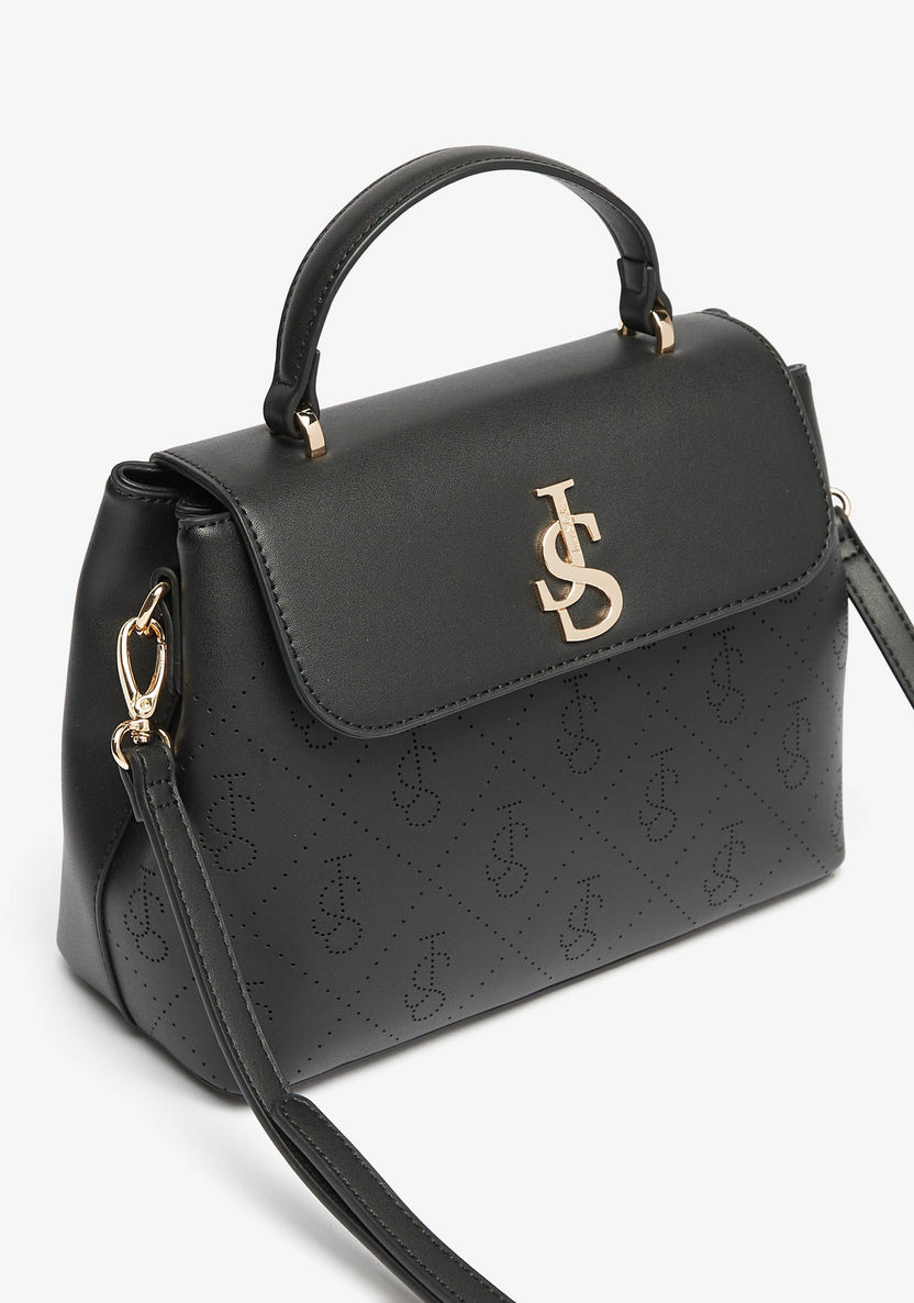 Jane Shilton Perforated Satchel Bag with Detachable Strap and Handle-Women%27s Handbags-image-2
