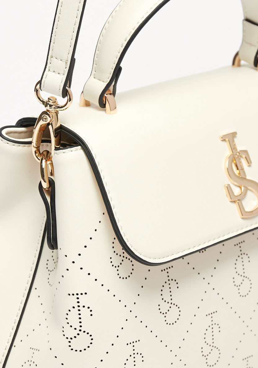 Jane Shilton Perforated Satchel Bag with Detachable Strap and Handle-Women%27s Handbags-image-3