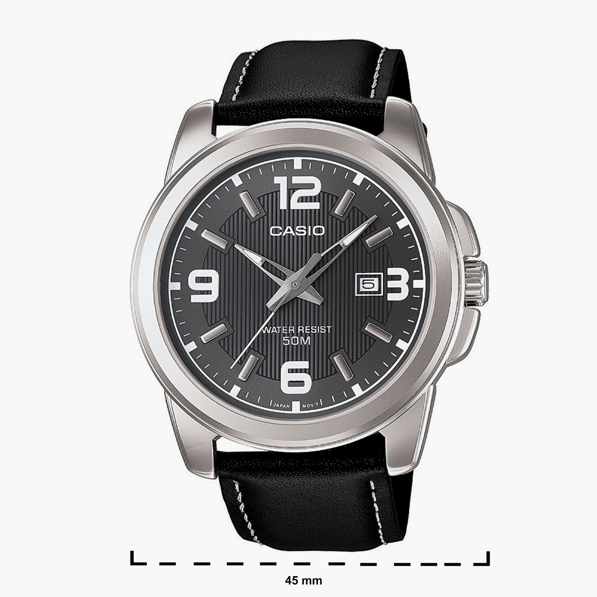 Casio Men's Black Analog Leather Strap Wrist Watch MTP-1314L-8AVDF-men-watchesandjewellery-watches-image-2