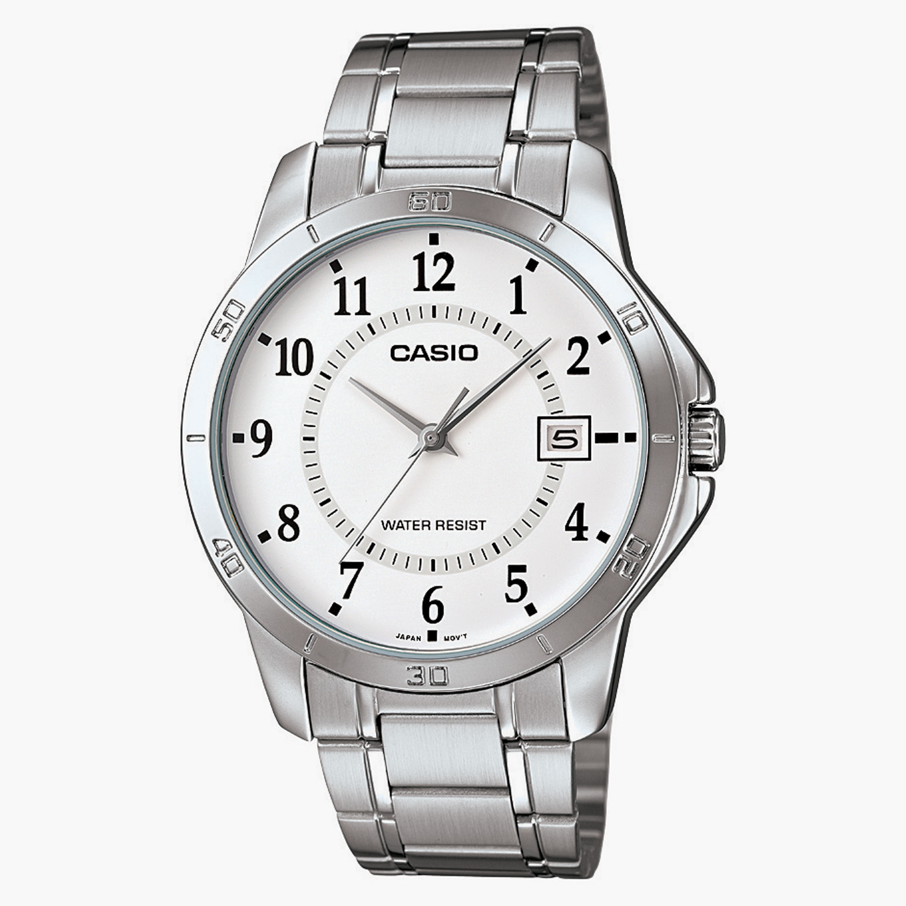 Casio Men's Silver Analog Metal Strap Watch MTP-V004D-7BUDF | 42 MM-men-watchesandjewellery-watches-image-1