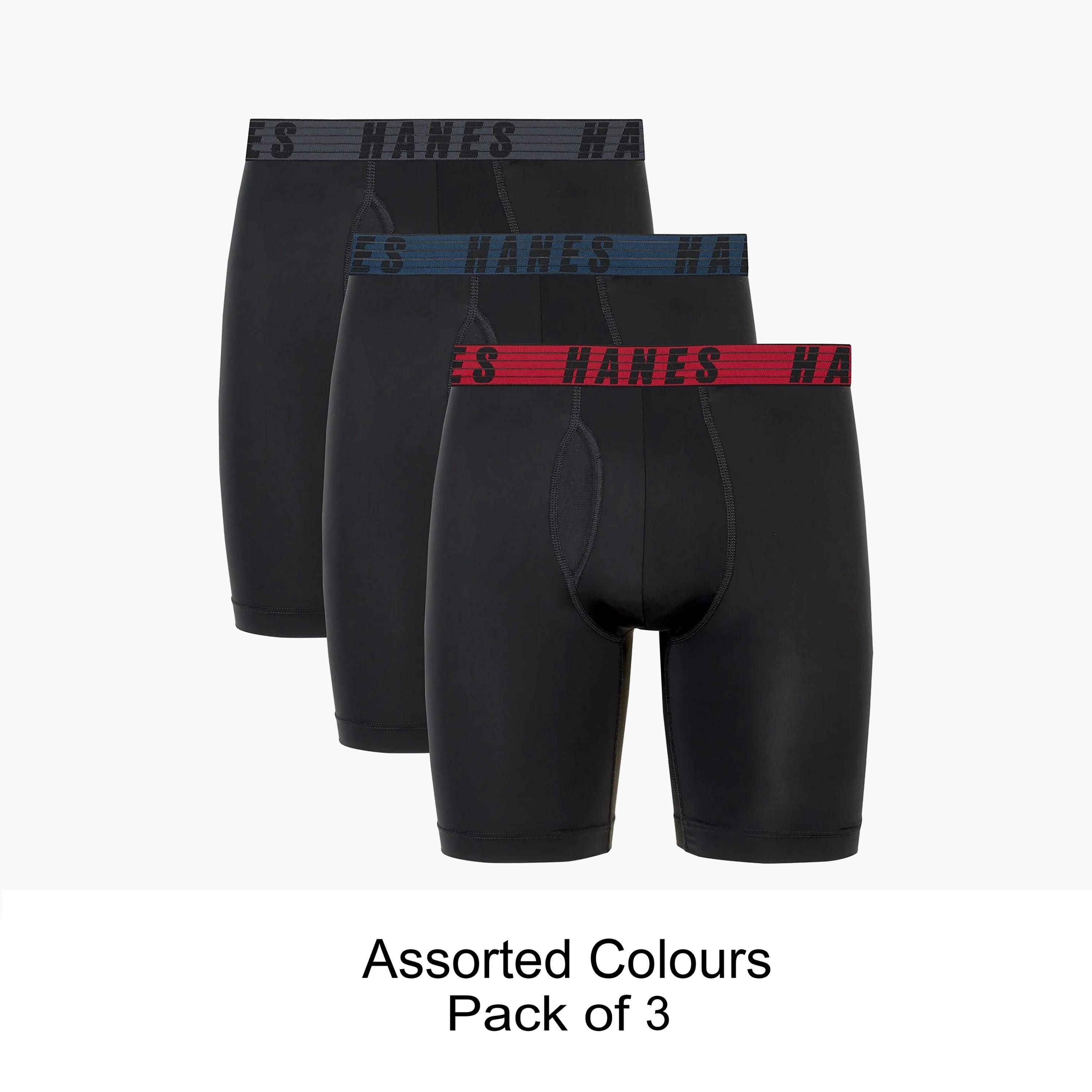 Hanes Assorted Pack of 3 Brand Print Waistband Men's Boxer Briefs-men-clothing-innerwear-underwear-image-1