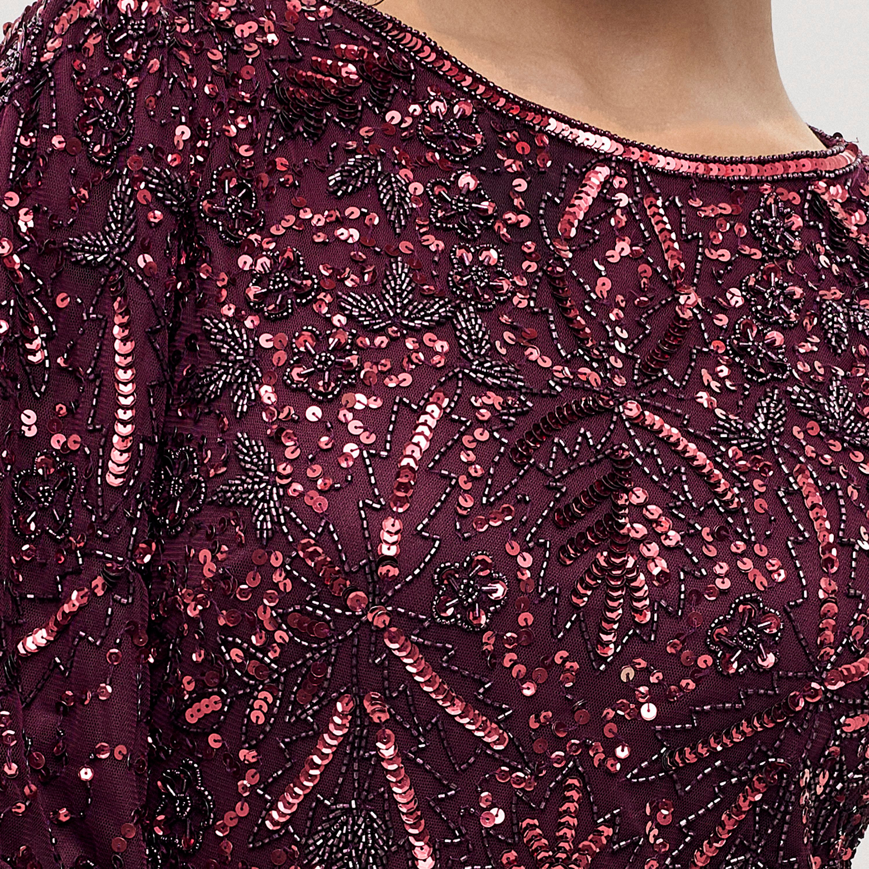 Maryisa Aero Mauve Beaded & Sequined Mesh Flared Sleeves Sheath Women's Evening Maxi Dress-women-clothing-dresses-image-5
