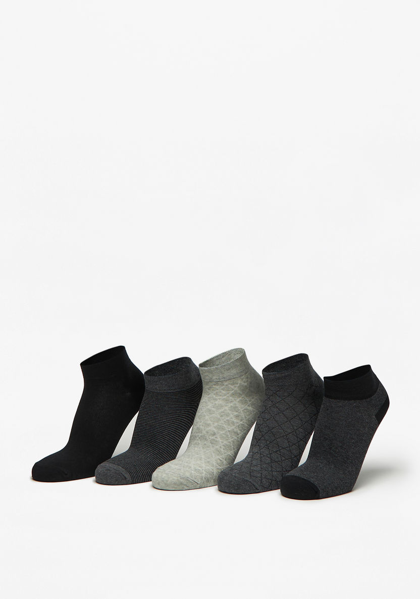 Duchini Textured Ankle Length Socks - Set of 5-Men%27s Socks-image-0