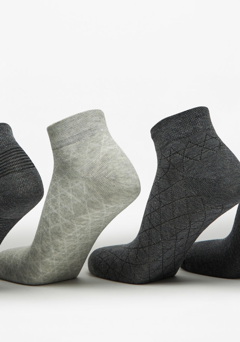 Duchini Textured Ankle Length Socks - Set of 5-Men%27s Socks-image-1